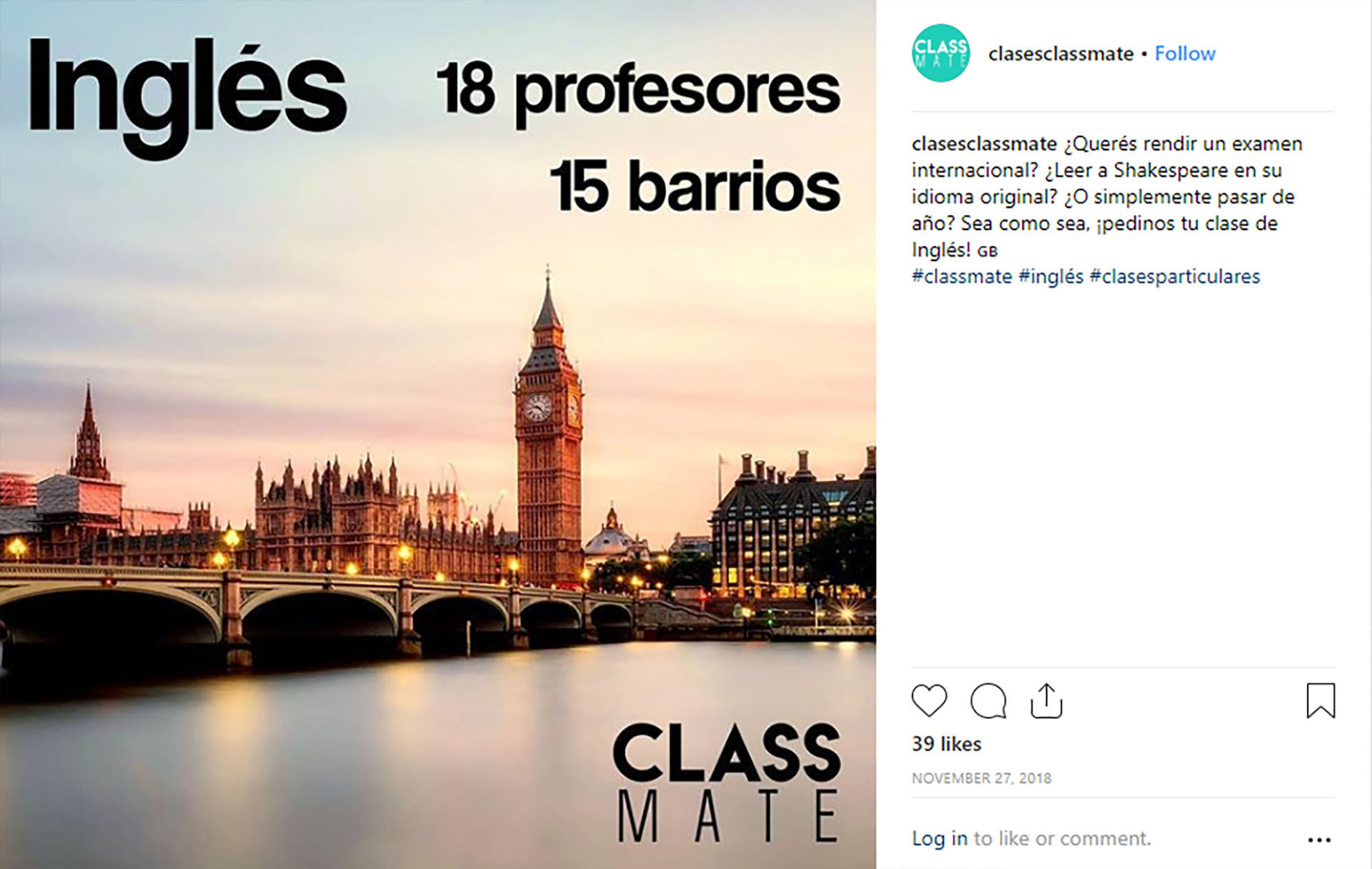 Classmate fue lanzada el año pasado en Instagram