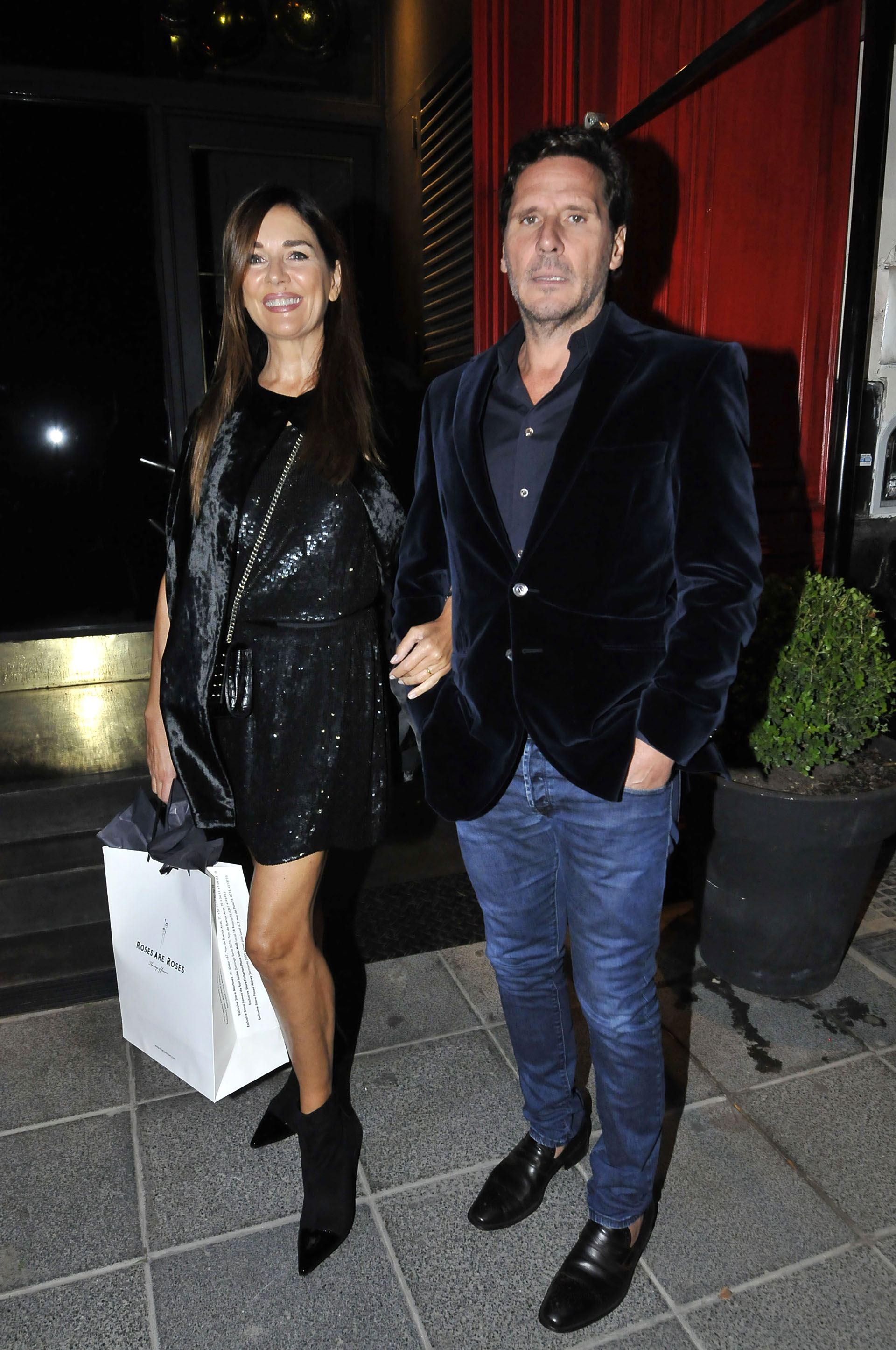 Andrea Frigerio llegó con Lucas Bocchino, su marido