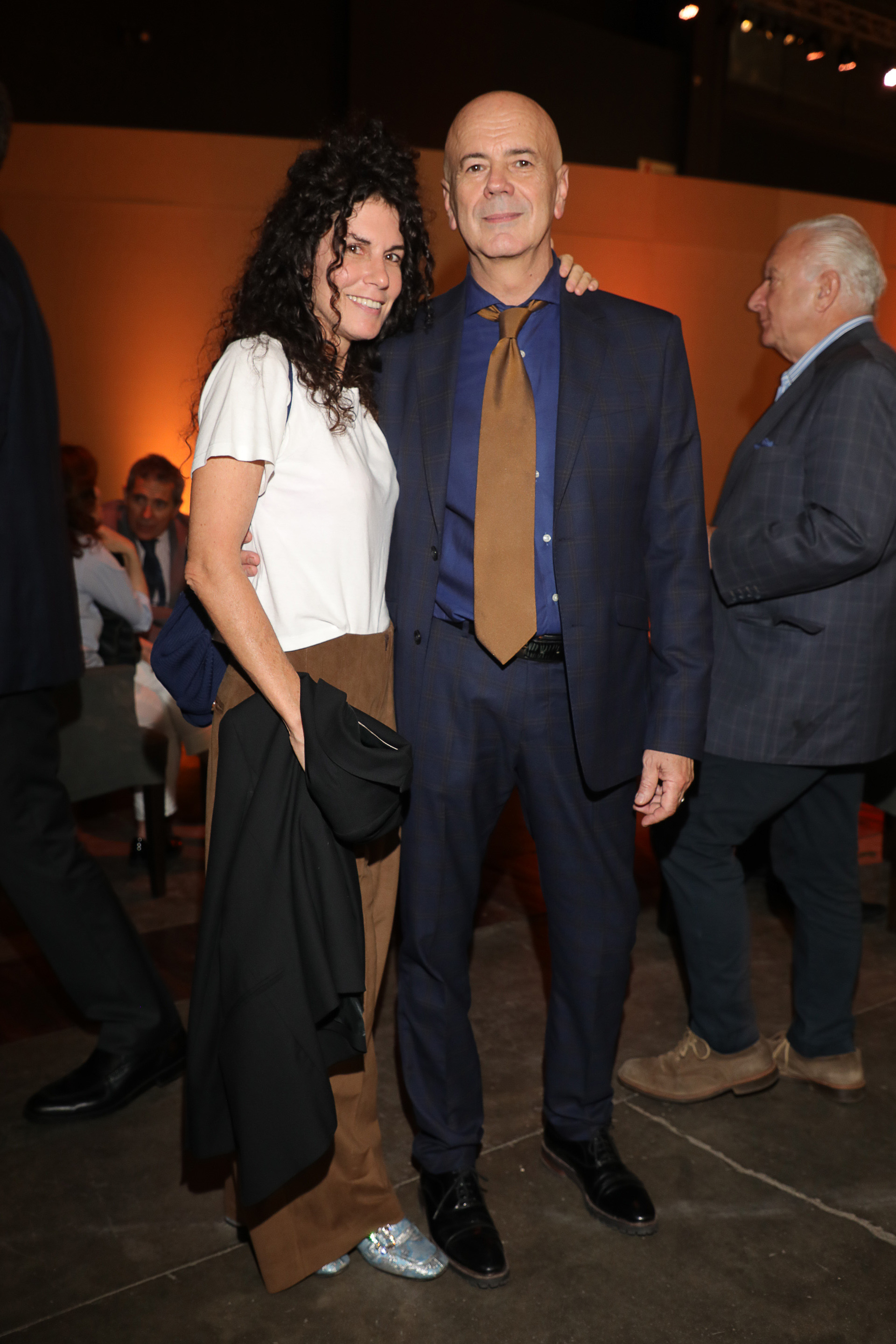 La artista plástica Cynthia Cohen y el director del Complejo Teatral de Buenos Aires, Jorge Telerman