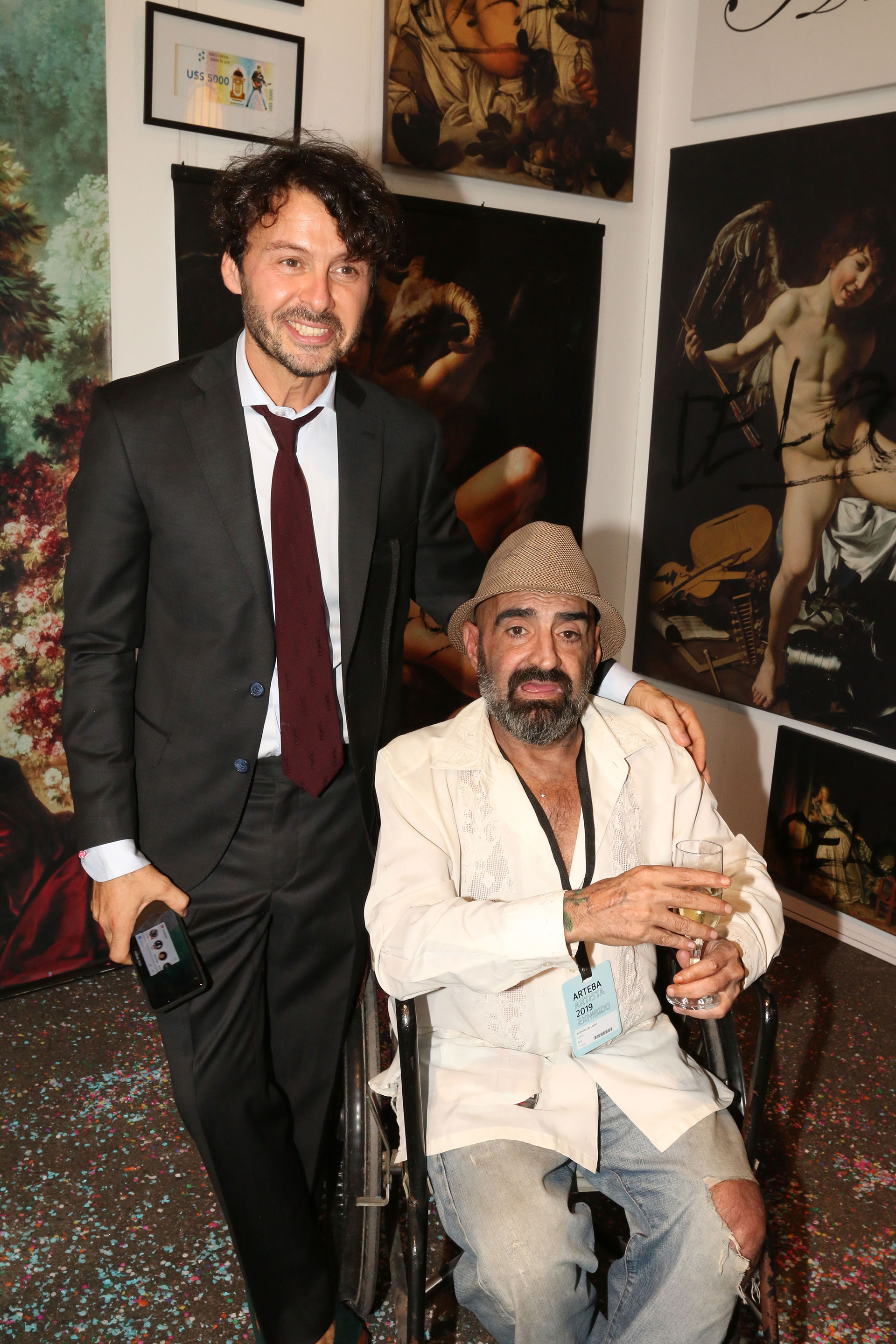 Wally Diamante y el artista Sergio de Loof, ícono de los 90
