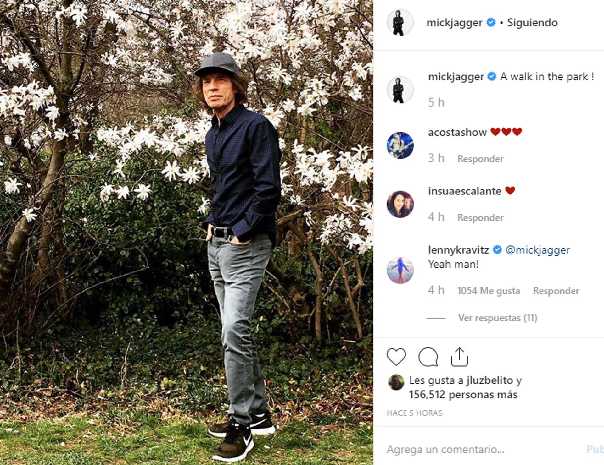 La foto que compartió Mick Jagger para demostrar que está en perfecto estado de salud