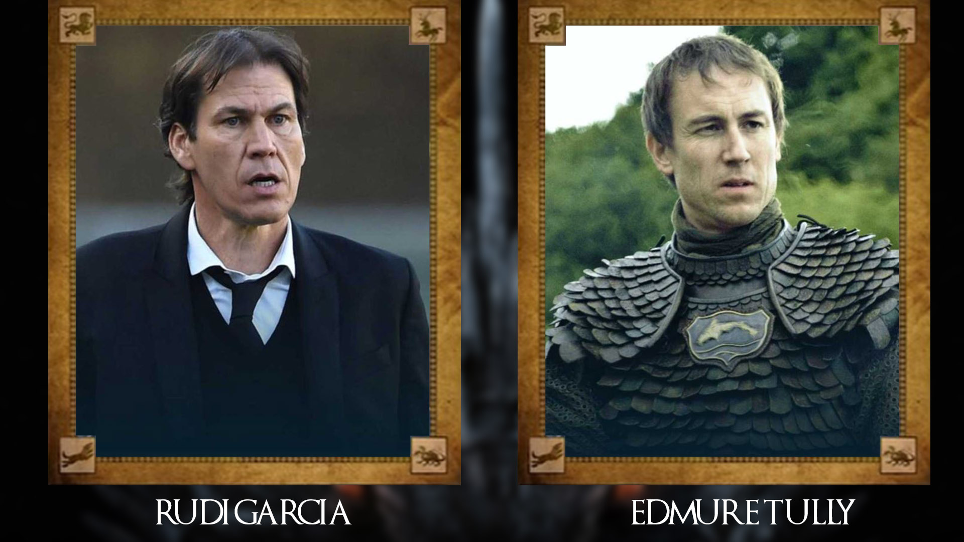 Rudi García (ex futbolista y entrenador francés) con Edmure Tully