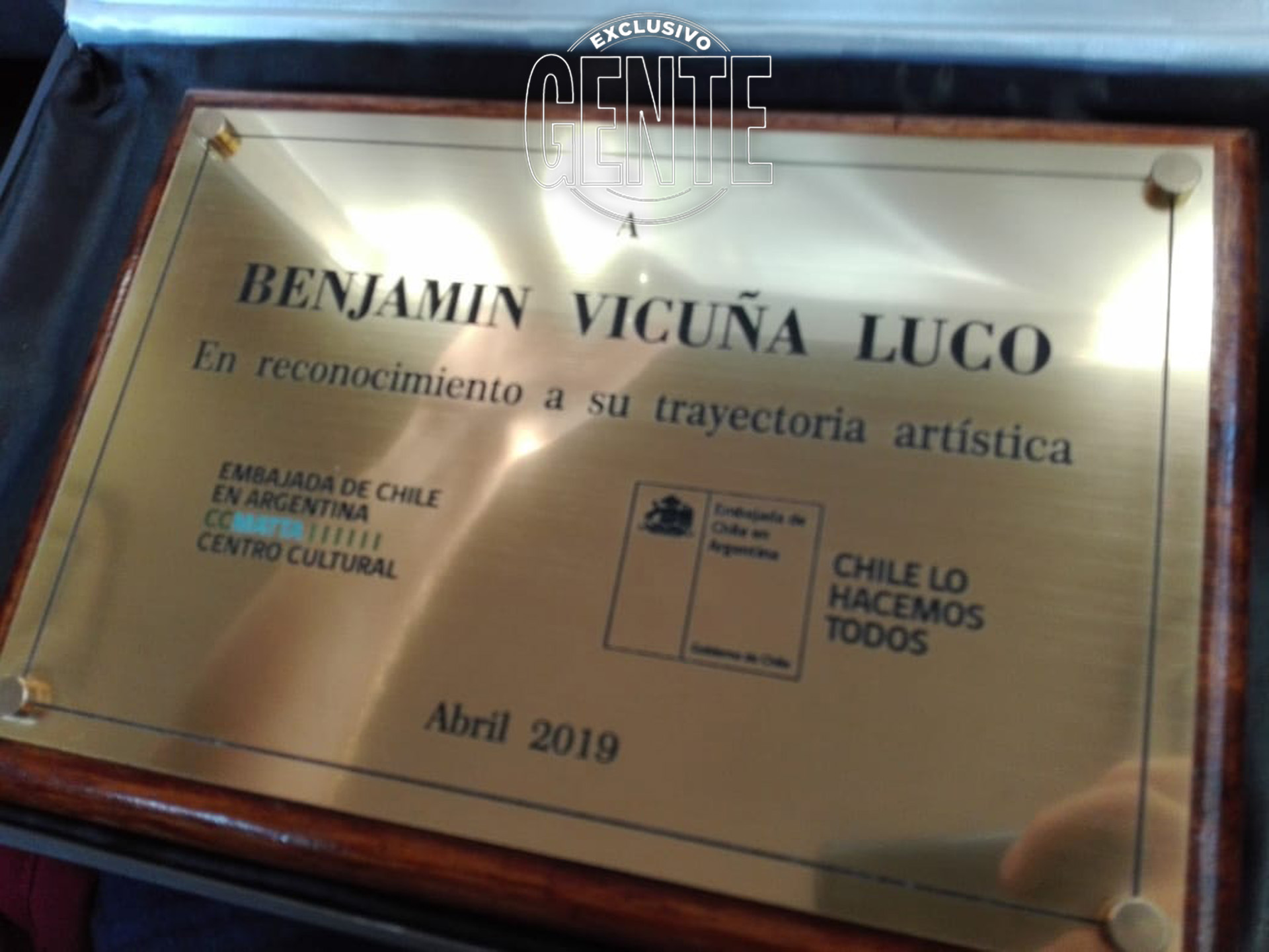 El reconocimiento que recibió el artista chileno por su trayectoria artística en la Argentina.