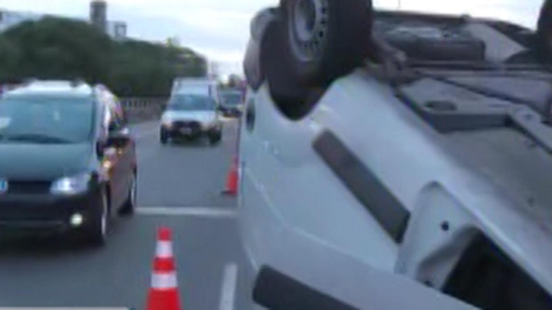 La circulación de automóviles quedó reducida a un carril