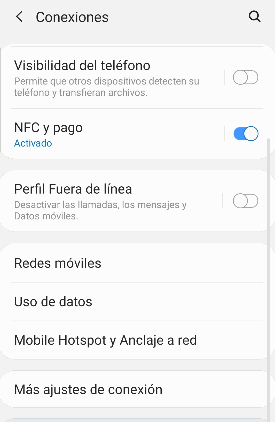 Para poder acreditar la carga hay que tener la opción NFC habilitada.