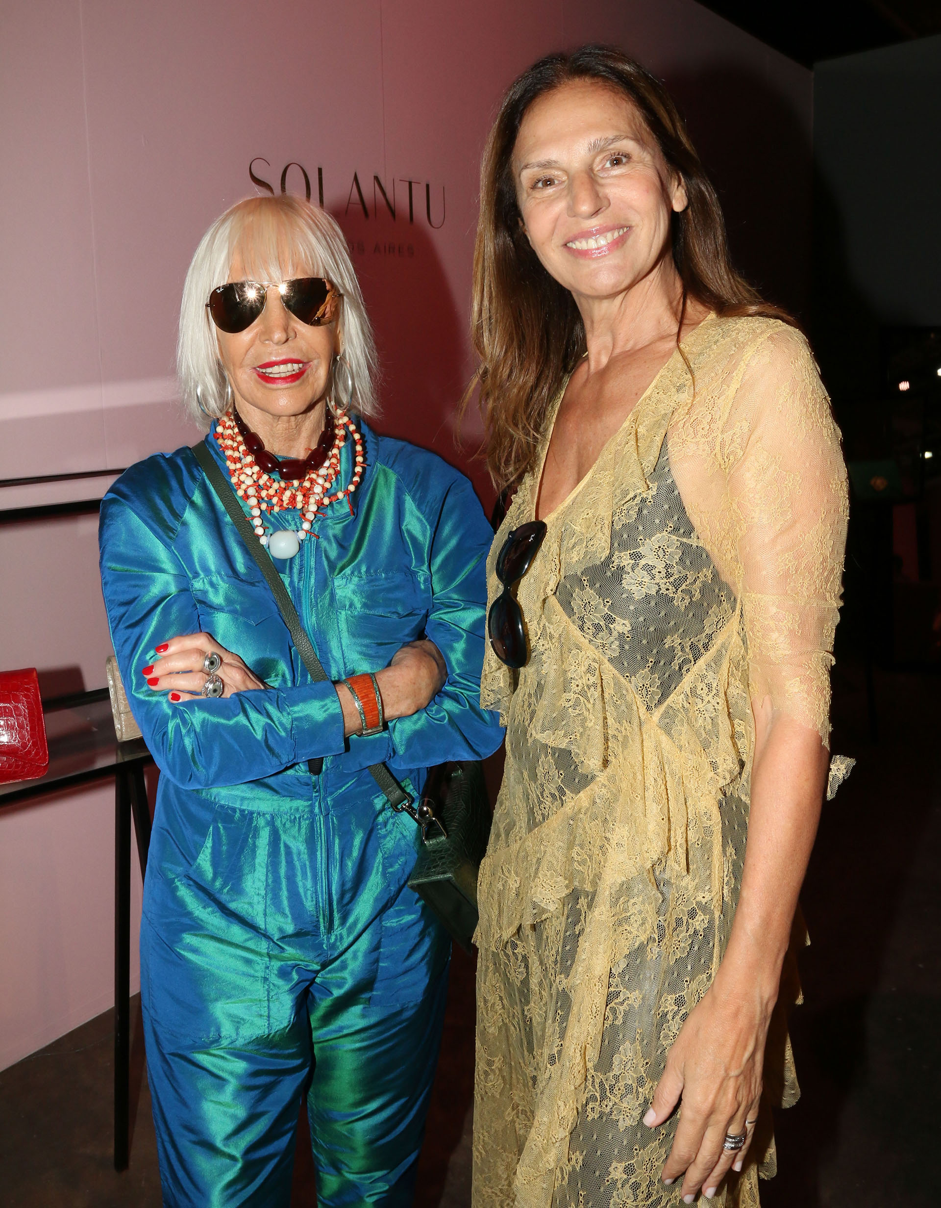 Ginette Reynal y Marta Minujín en el late lunch de Solantu