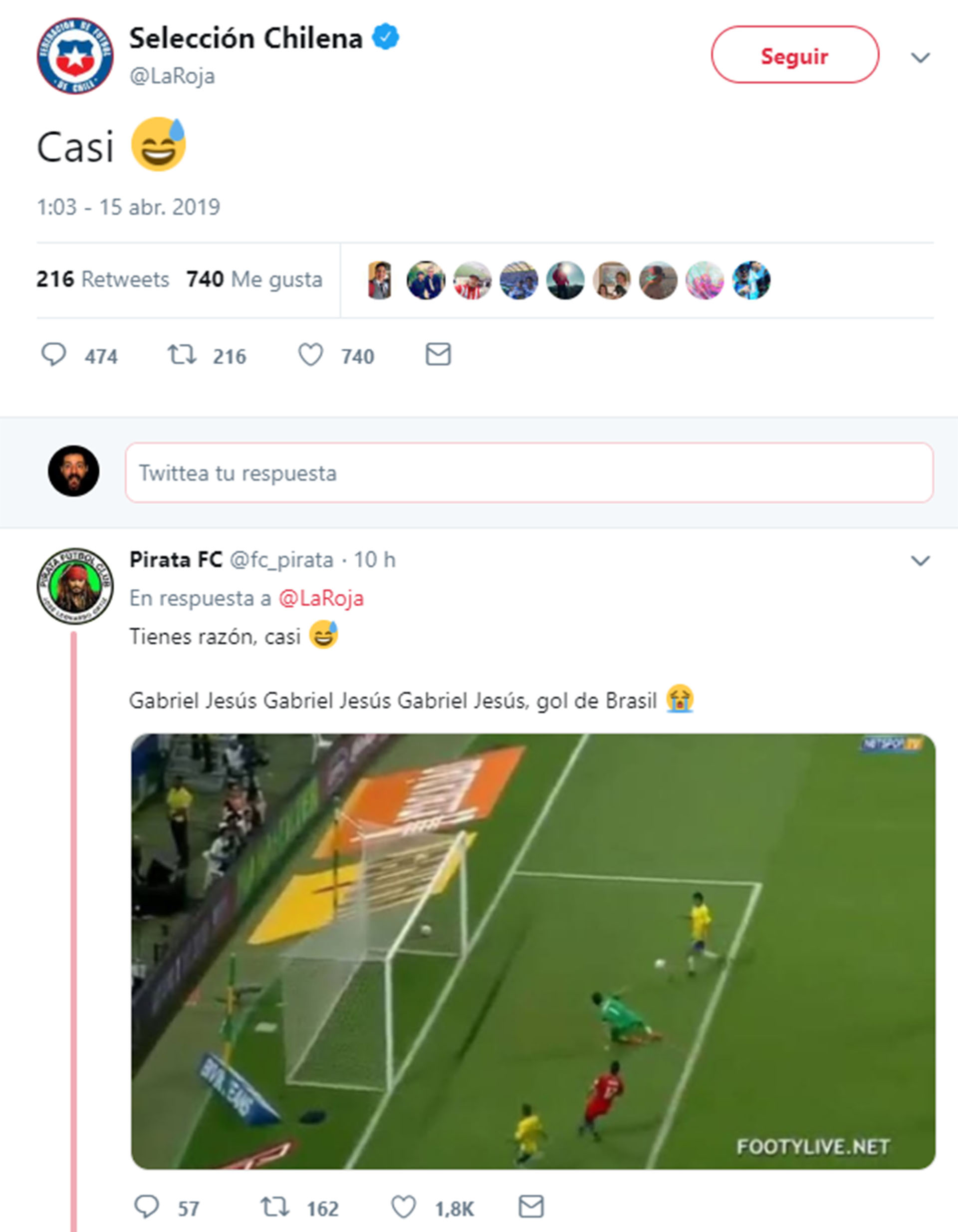(Twitter: @LaRoja)