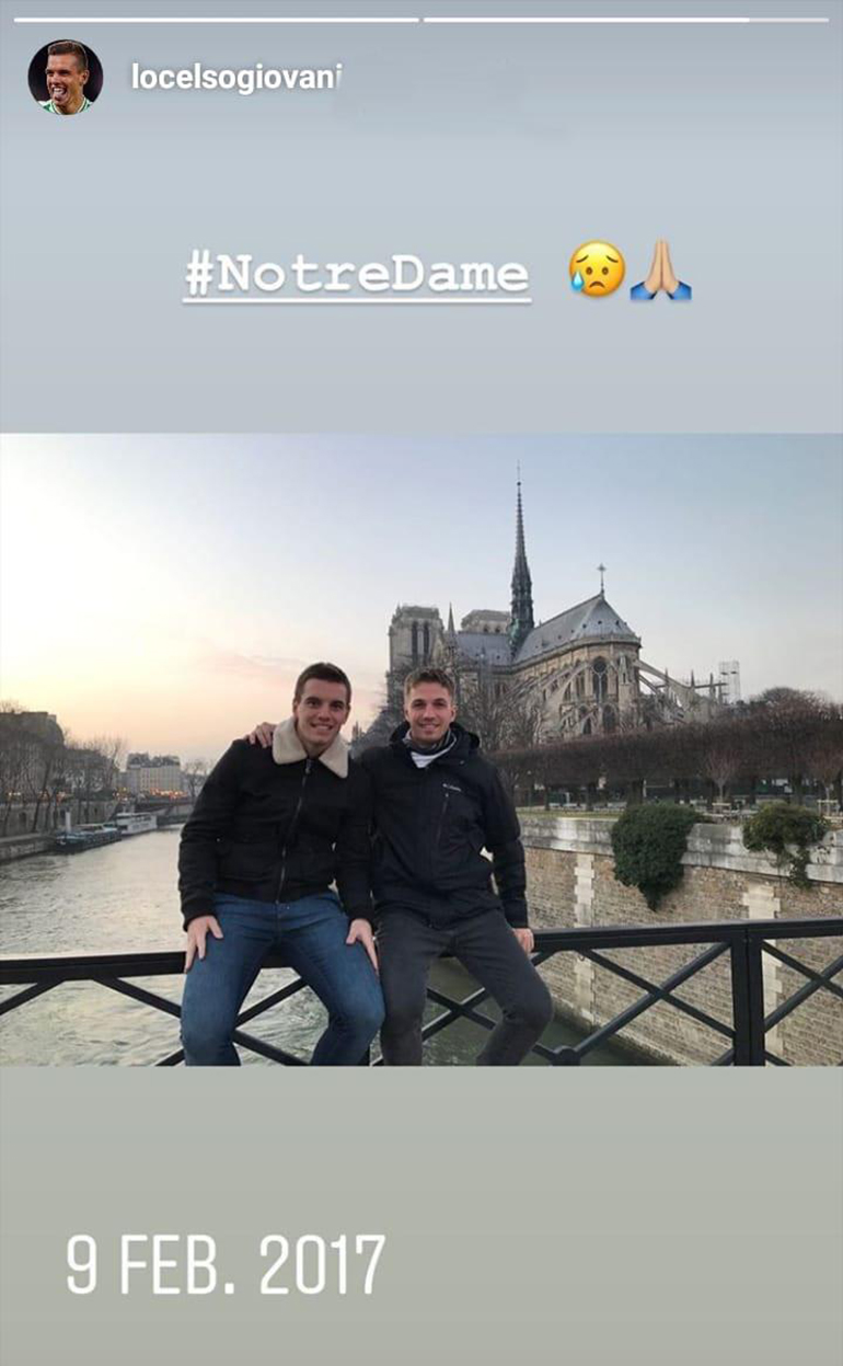 Gio Lo Celso se mostró su tristeza y recordó el día que visitó la Catedral