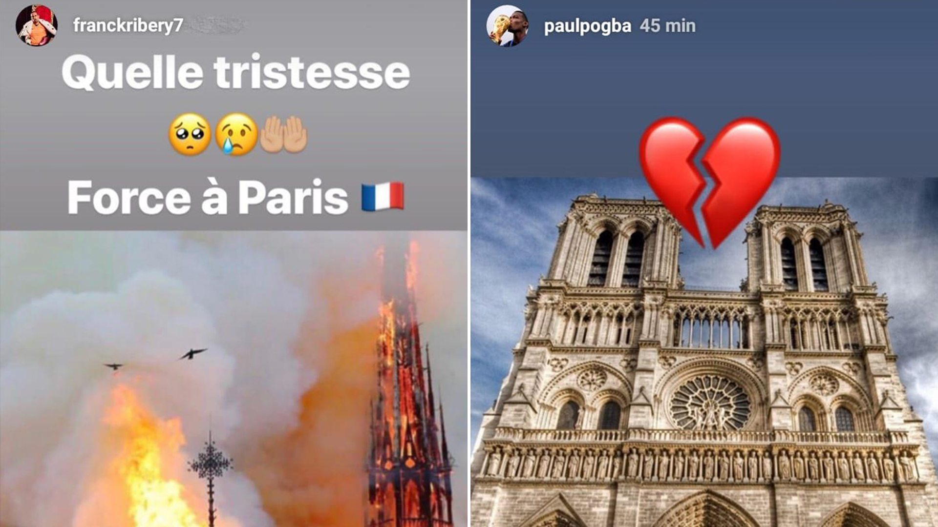 Los posteos de los futbolistas franceses Pogba y Ribery