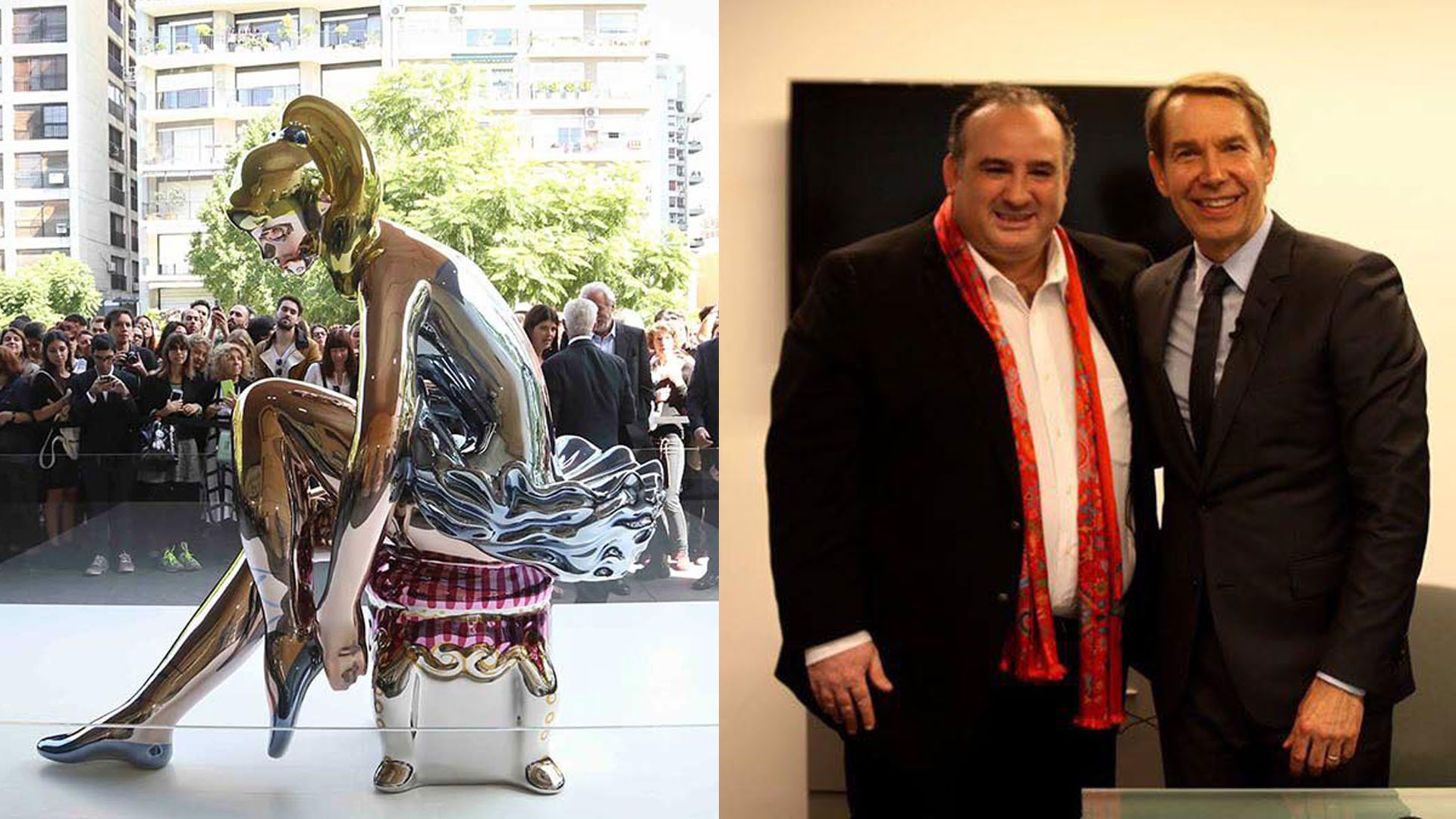 “La Bailarina” que estuvo en el Malba en 2016 y Echegaray junto a Koons