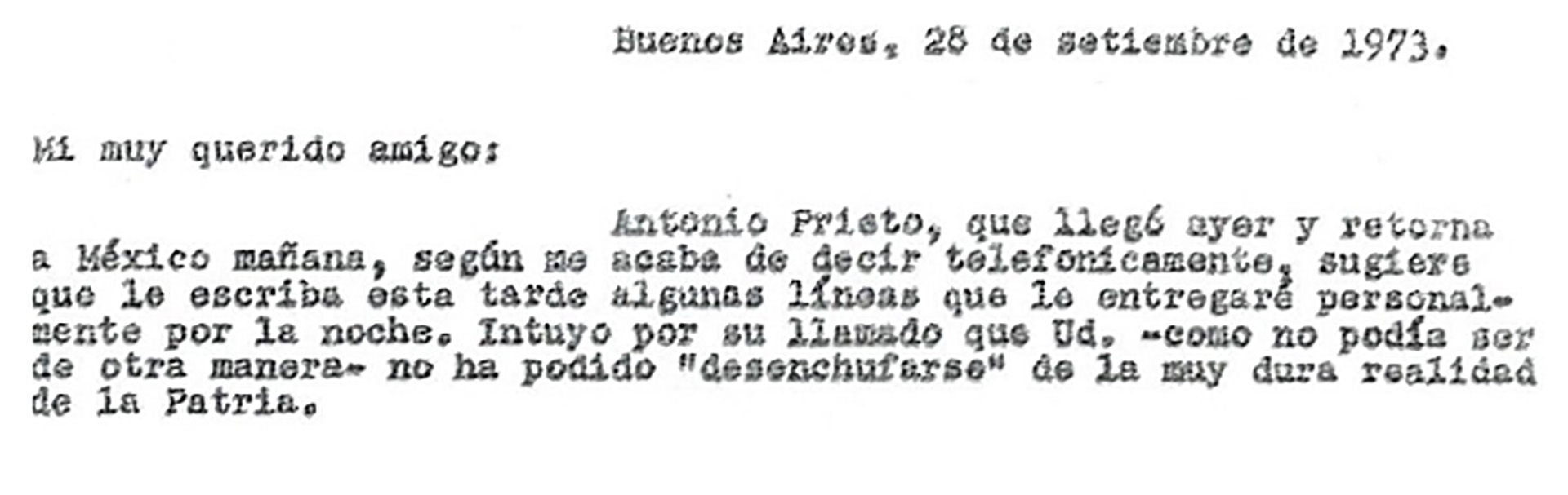 La carta del periodista Edgardo Sajón a Alejandro Agustín Lanusse, el expresidente de facto que se encontraba de viaje en México cuando asesinaron a Rucci