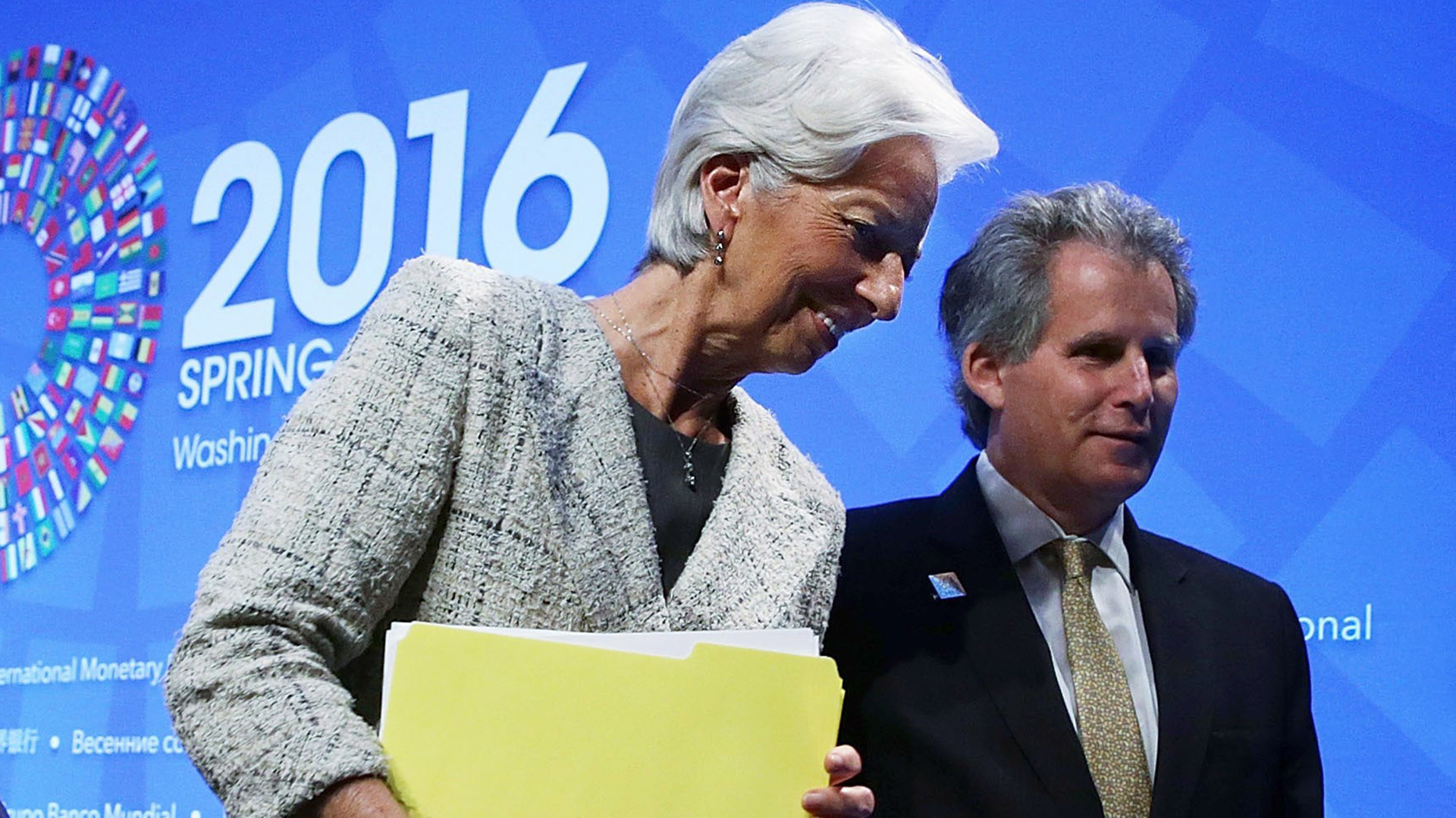 Christine Lagarde, ex titular del Fondo, y David Lipton, director interino