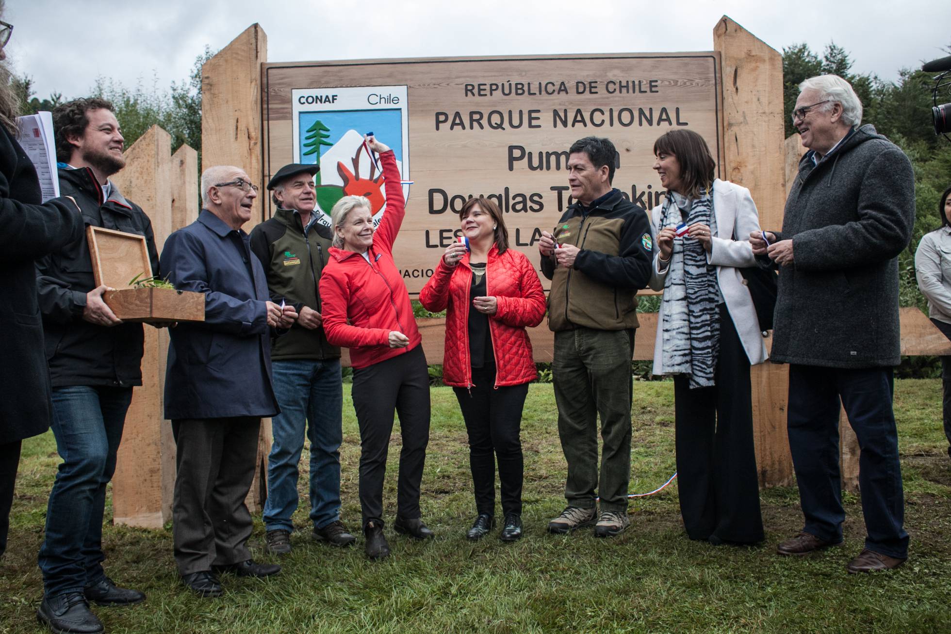 Kris Tompkins durante el acto de donación de tierras a Chile. (FUNDACIÓN TOMPKINS)