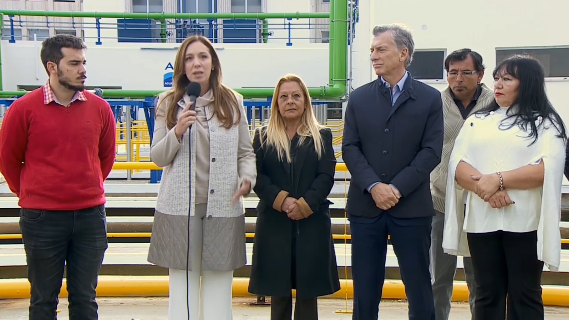 Macri y Vidal en planta potabilizadora