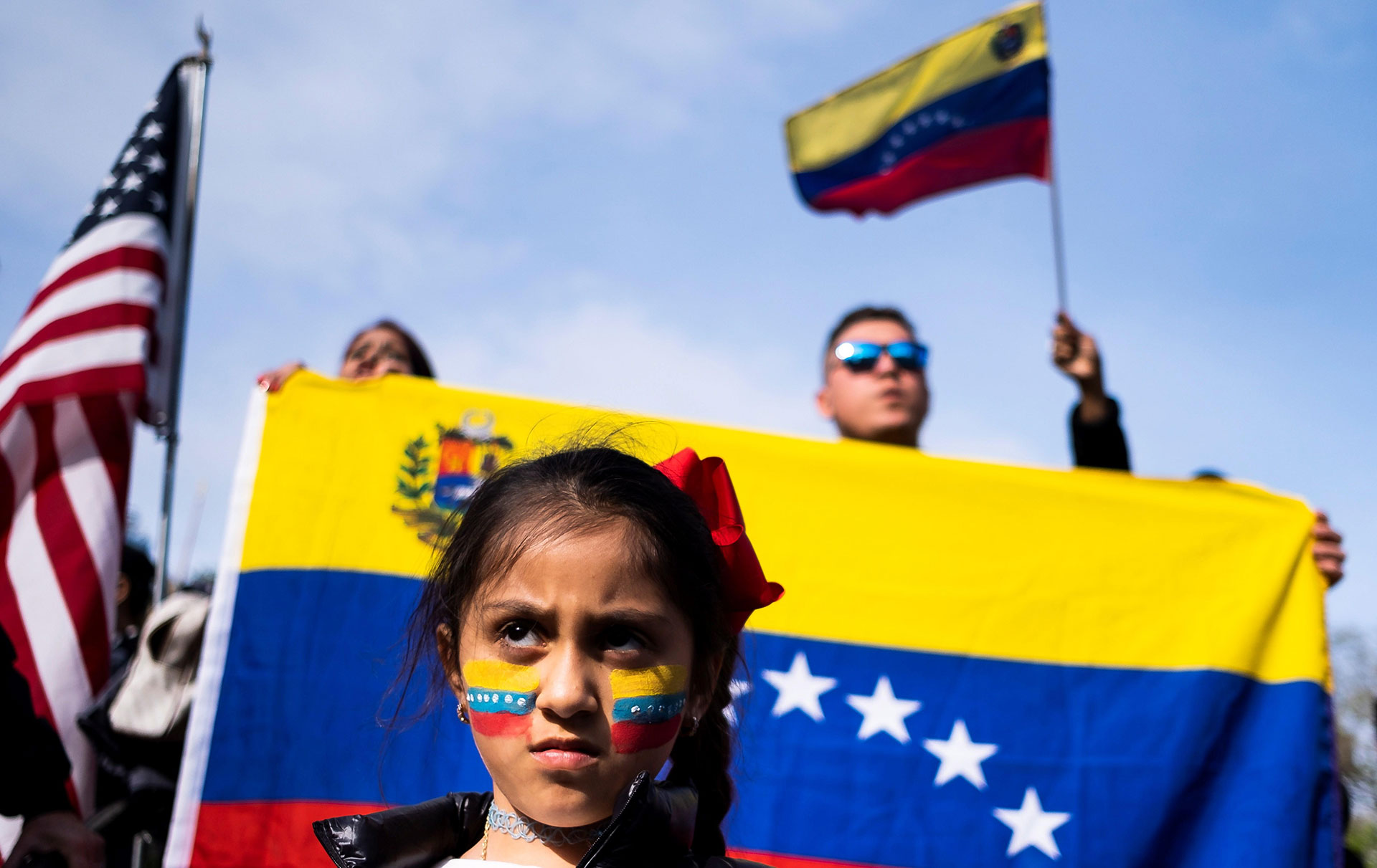 Concentración contra el régimen de Maduro en Union Square, en Nueva York, EEUU