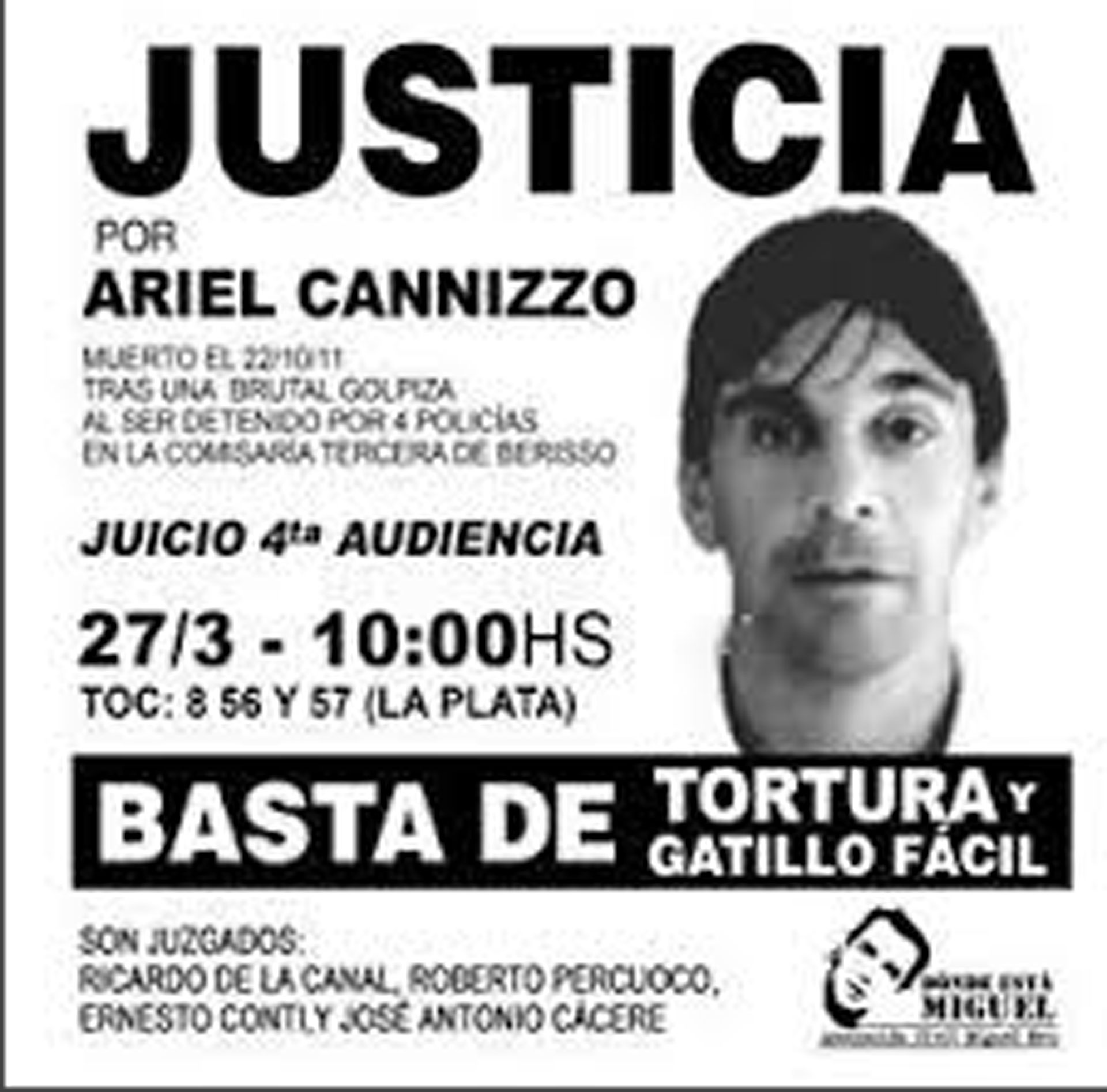 Juicio por la muerte de Ariel Canizzo @monocarugatti
