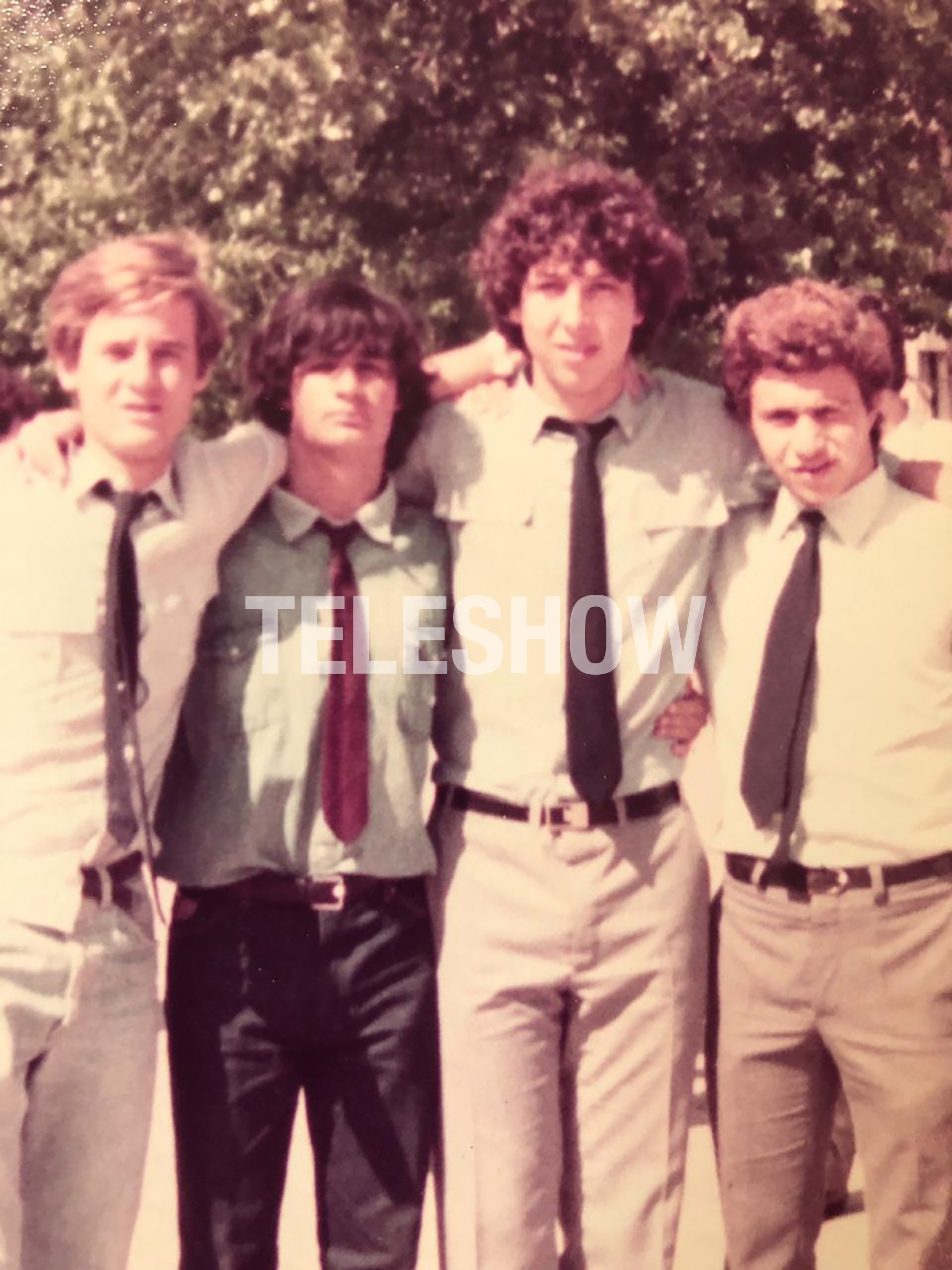 Sergio Lapegüe con sus amigos del ENAM de Banfield, Hernán, Willy y Chelotr