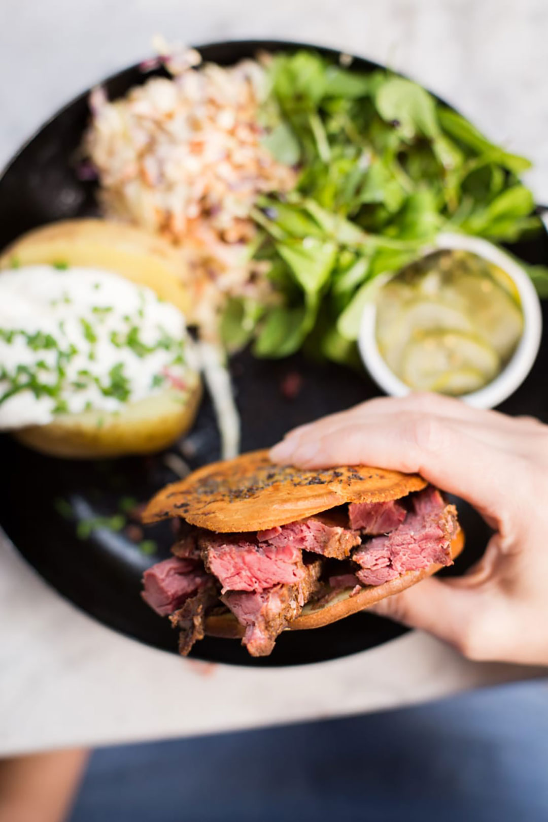 Sandwiches de hot pastrami, uno de los platos estrella de La Pastronería