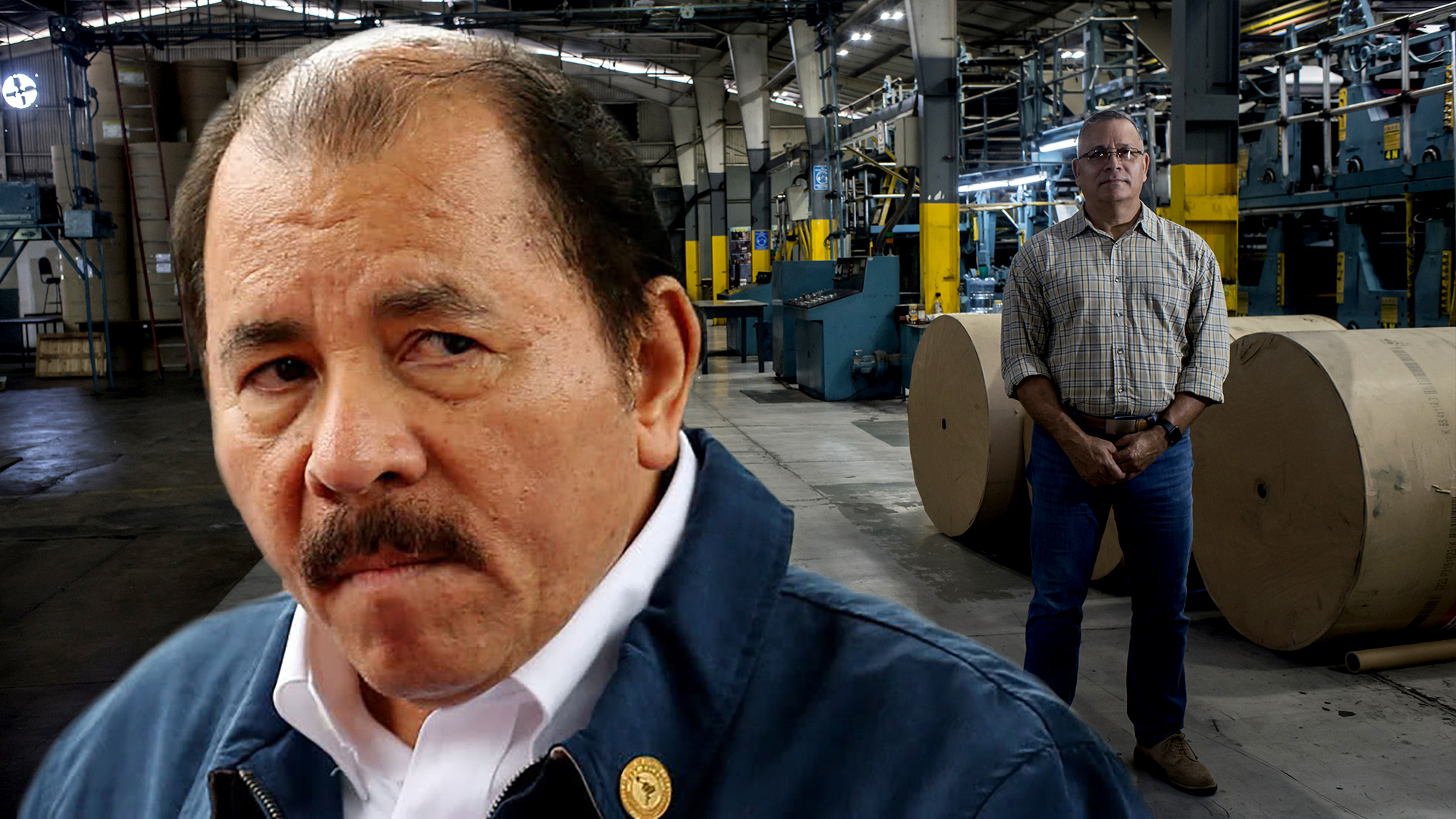 Daniel Ortega y la planta impresora del diario La prensa, el más antiguo de Nicaragua, donde apenas queda papel para cerca de dos meses