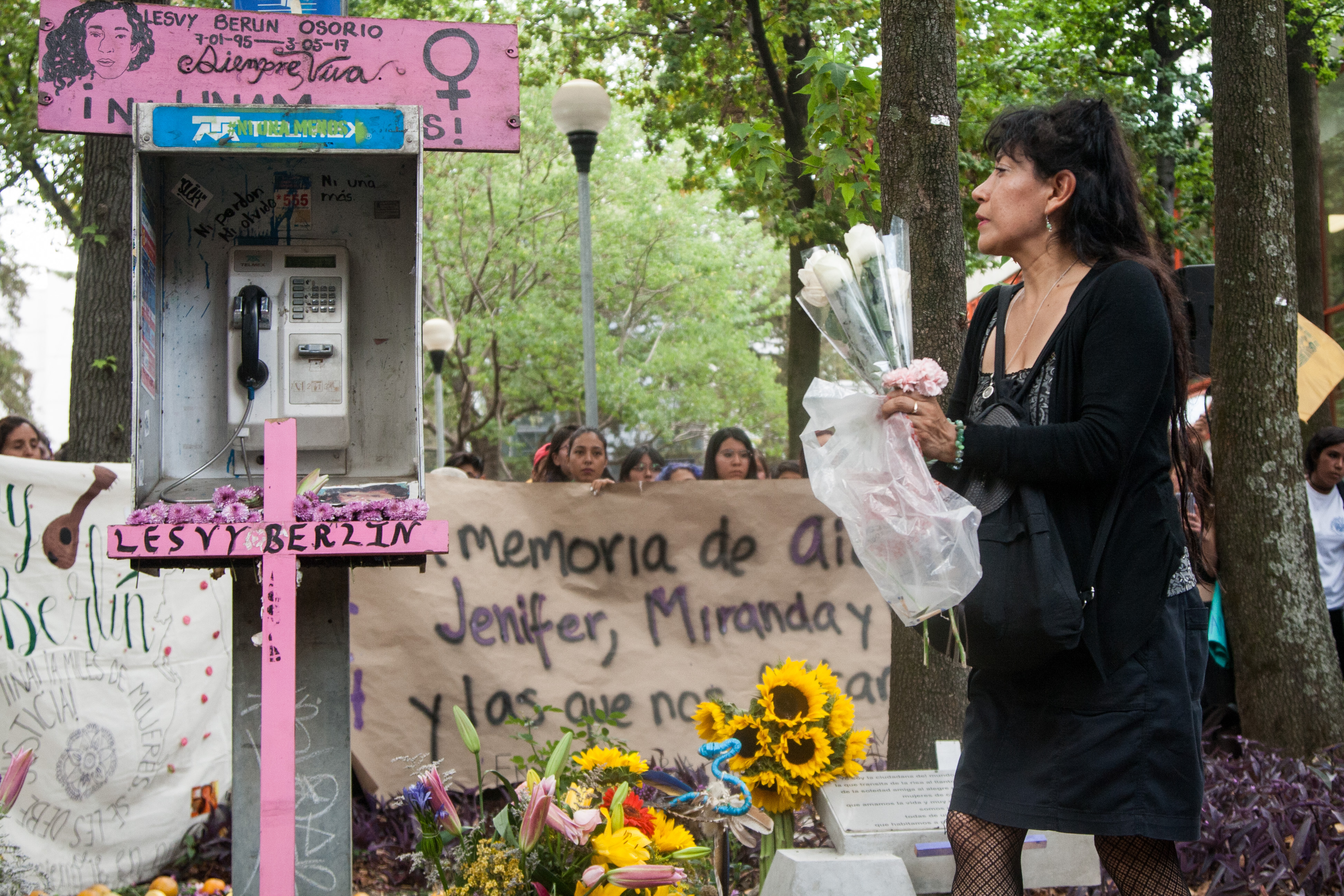 Con motivo del segundo aniversario del feminicidio de Lesvy Berlín Osorio y el asesinato de la estudiante Aideé Mendoza, en CCH Oriente el pasado 29 de abril (FOTO: GALO CAÑAS /CUARTOSCURO)