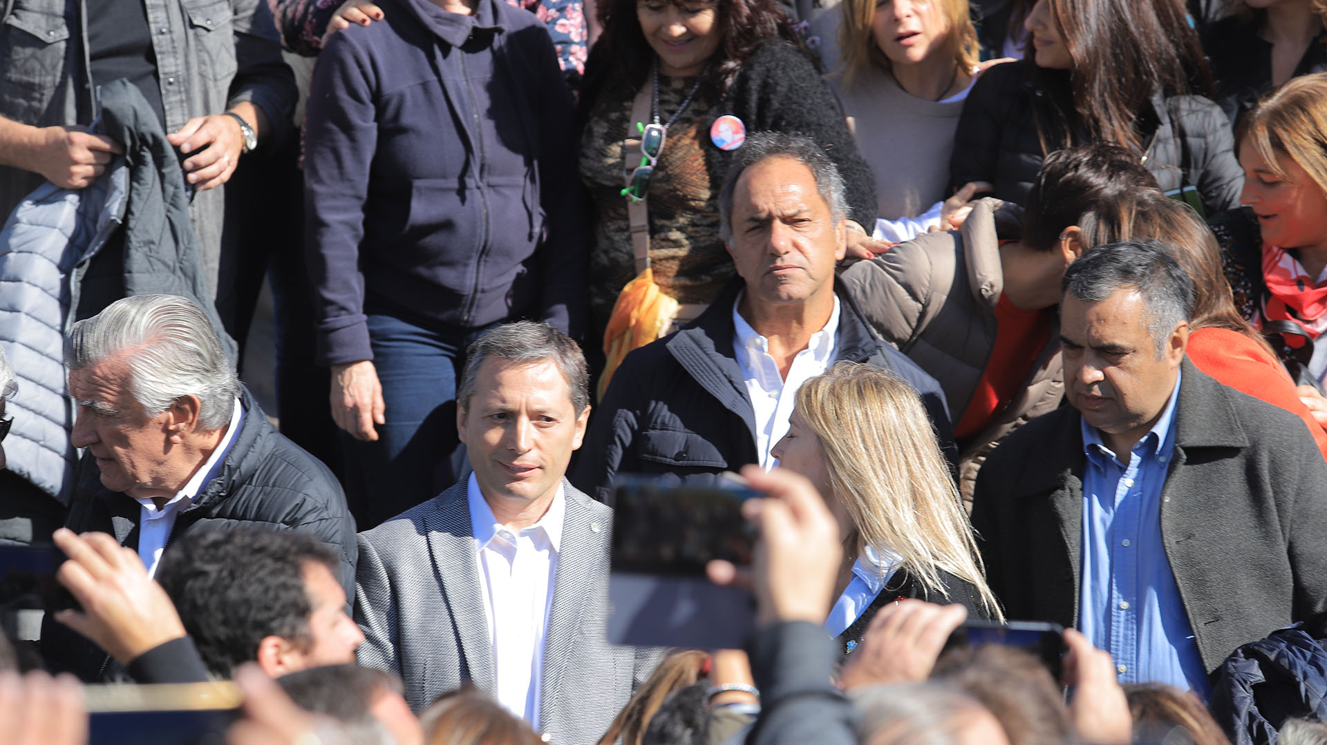 El ex gobernador Daniel Scioli y el intendente de Esteban Echeverría, Fernando Gray