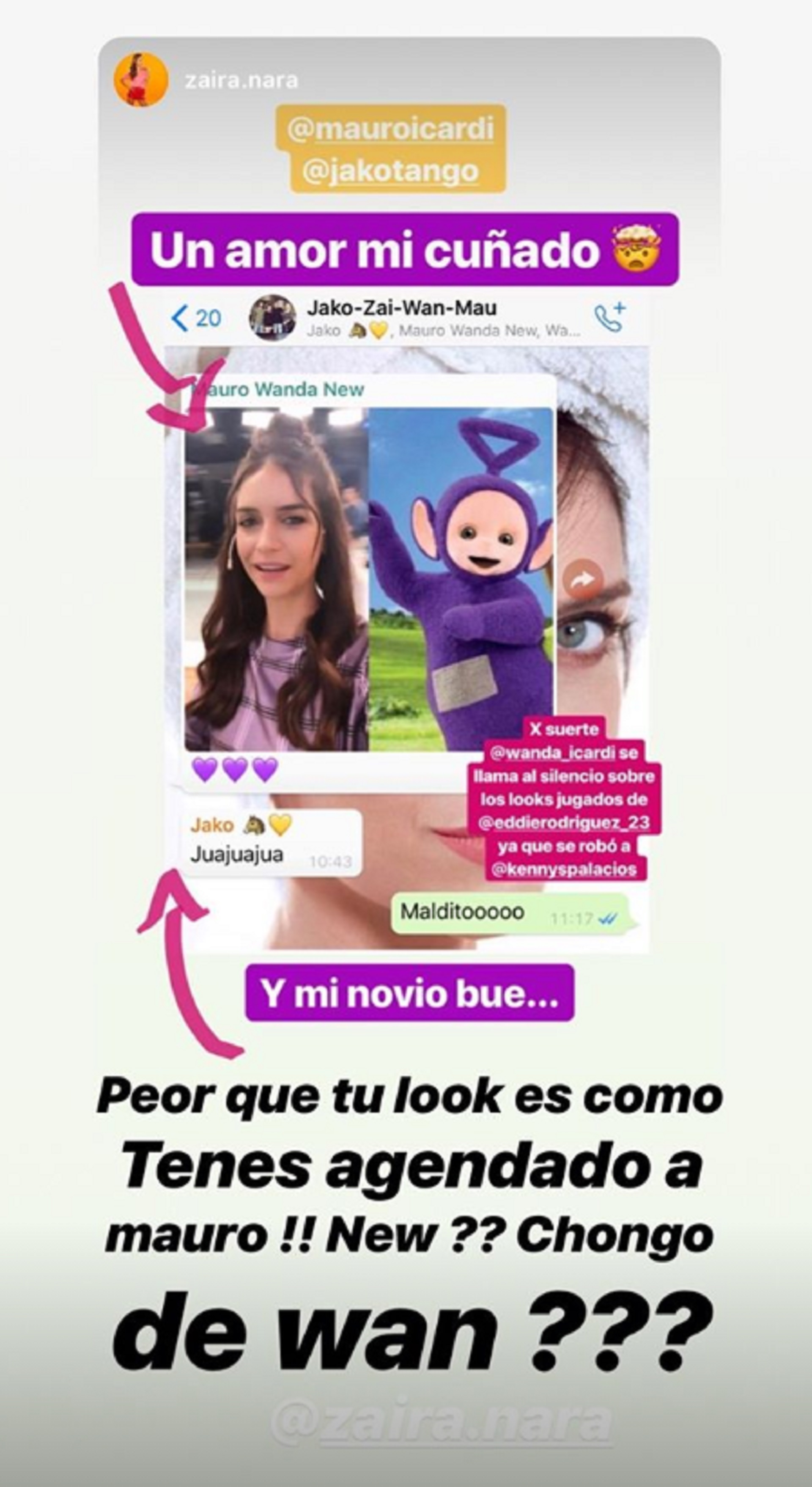 El reto de Wanda a su hermana Zaira