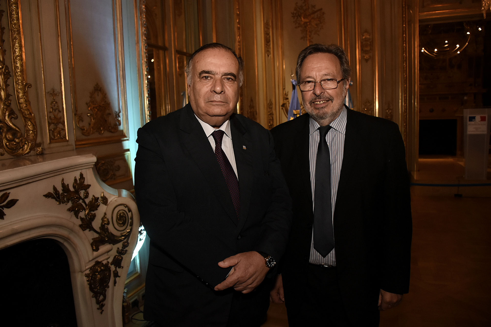 El embajador de Uruguay en la Argentina, Héctor Lescano, y el presidente de la Fundación Metropolitana, Pedro Del Piero