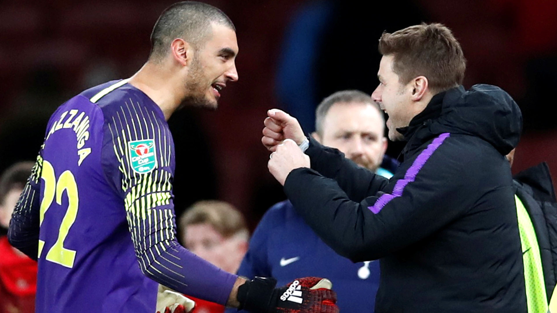 Gazzaniga y Pochettino en pleno festejo (Foto: Reuters)