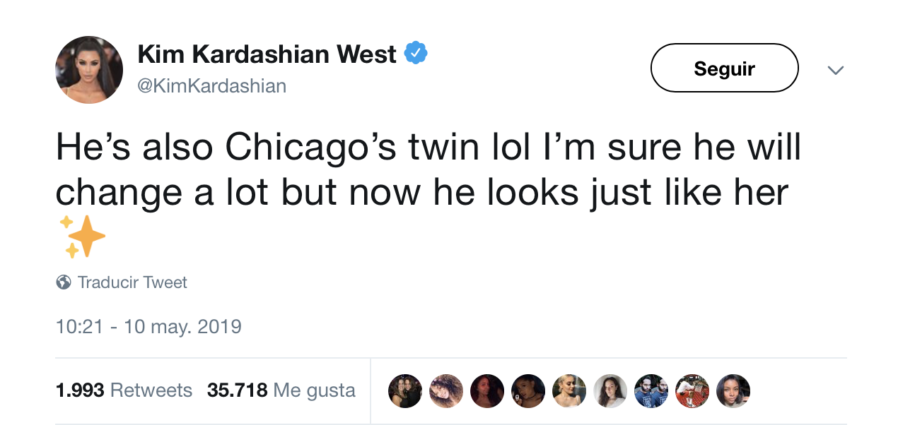 La comparación con su tercera hija, Chicago, también nacida a través de vientre subrogado (Foto: Twitter @KimKardashian)