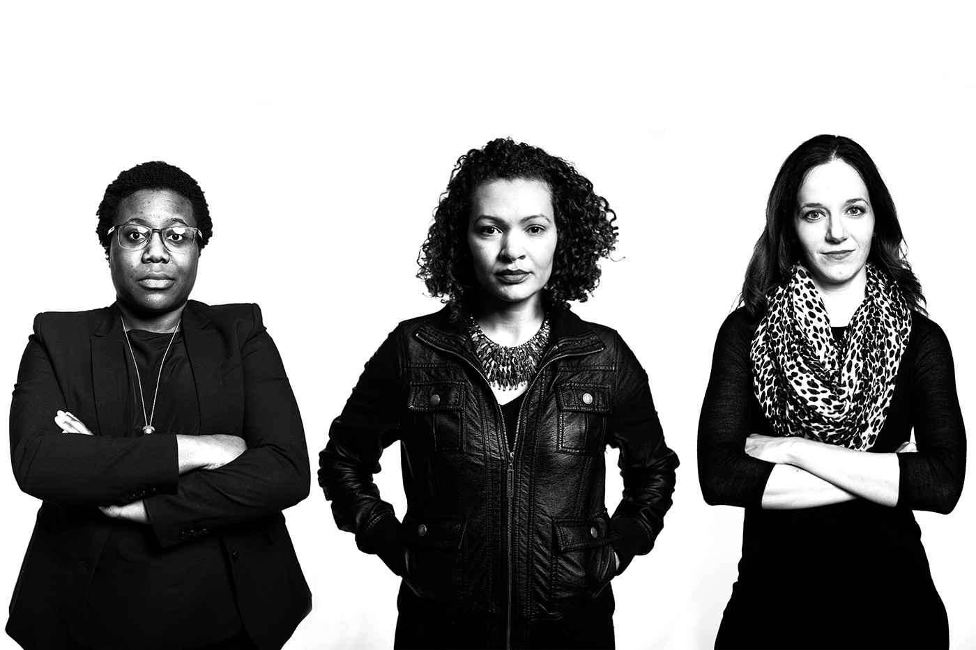 De izquierda a derecha: Moya Bailey, Sarah Jackson y Brooke Foucault Welles (Foto: Matthew Modoono/ Northeastern University)