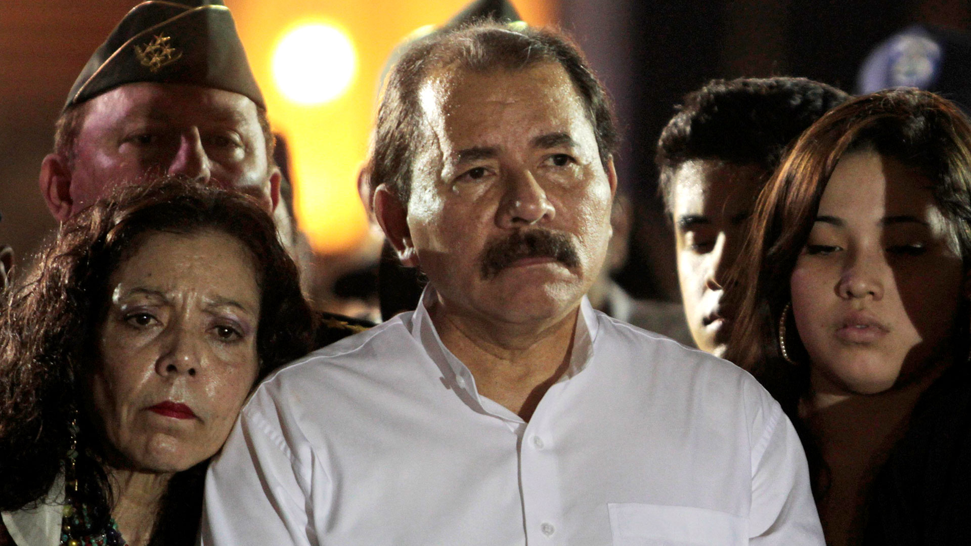 Daniel Ortega, presidente de Nicaragua, junto a su esposa y vicepresidente, Rosario Murrillo
