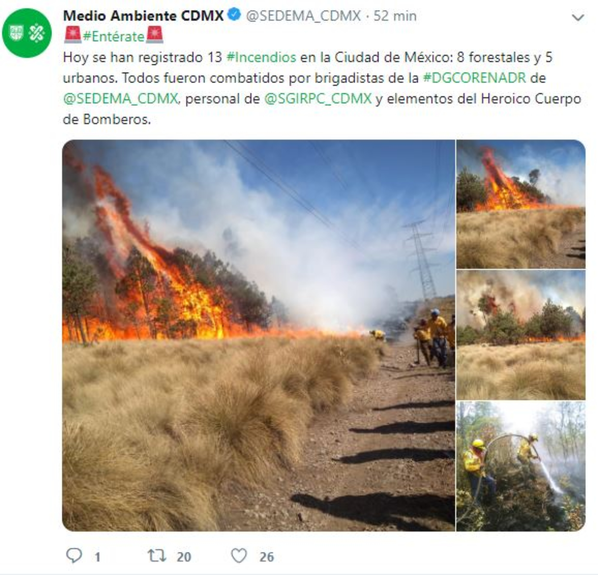 Los incendios generan las partículas PM 2.5 (Foto: Twitter)