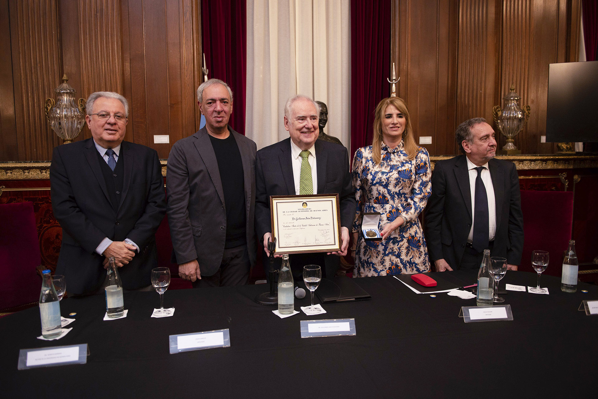 Alberto Barbieri, Omar Abboud, Guillermo Jaim Etcheverry, Paula Villalba y Lino Barañao