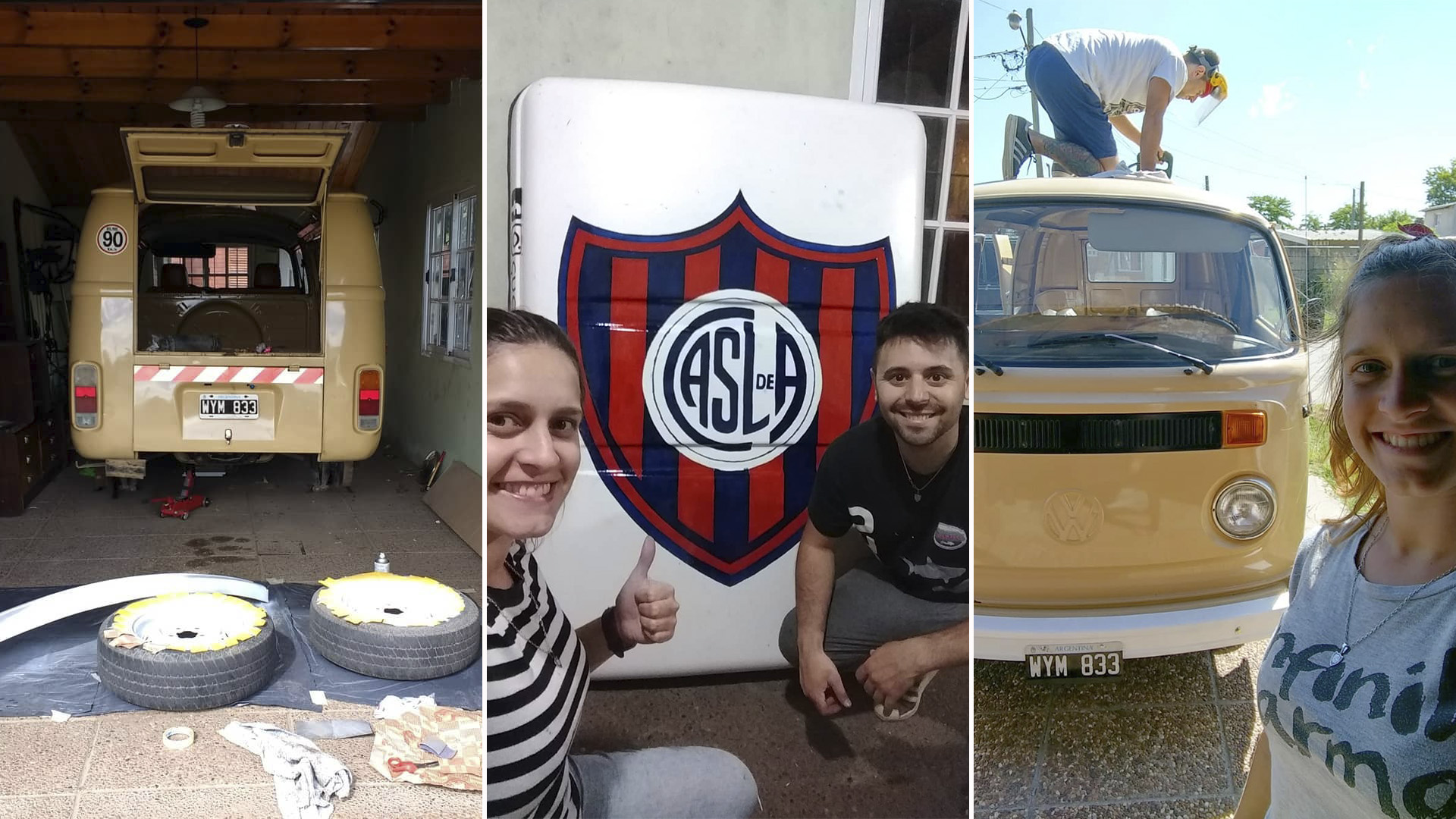 Micaela y Damián trabajaron muy duro para acondicionar la kombi