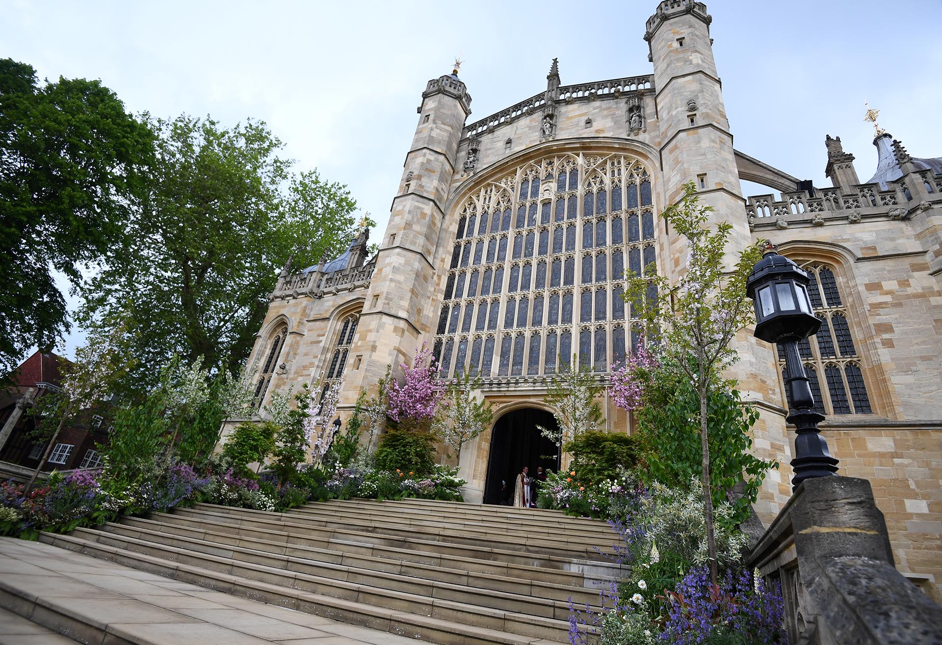 La vista de St George’s Chapel en el Castillo de Windsor