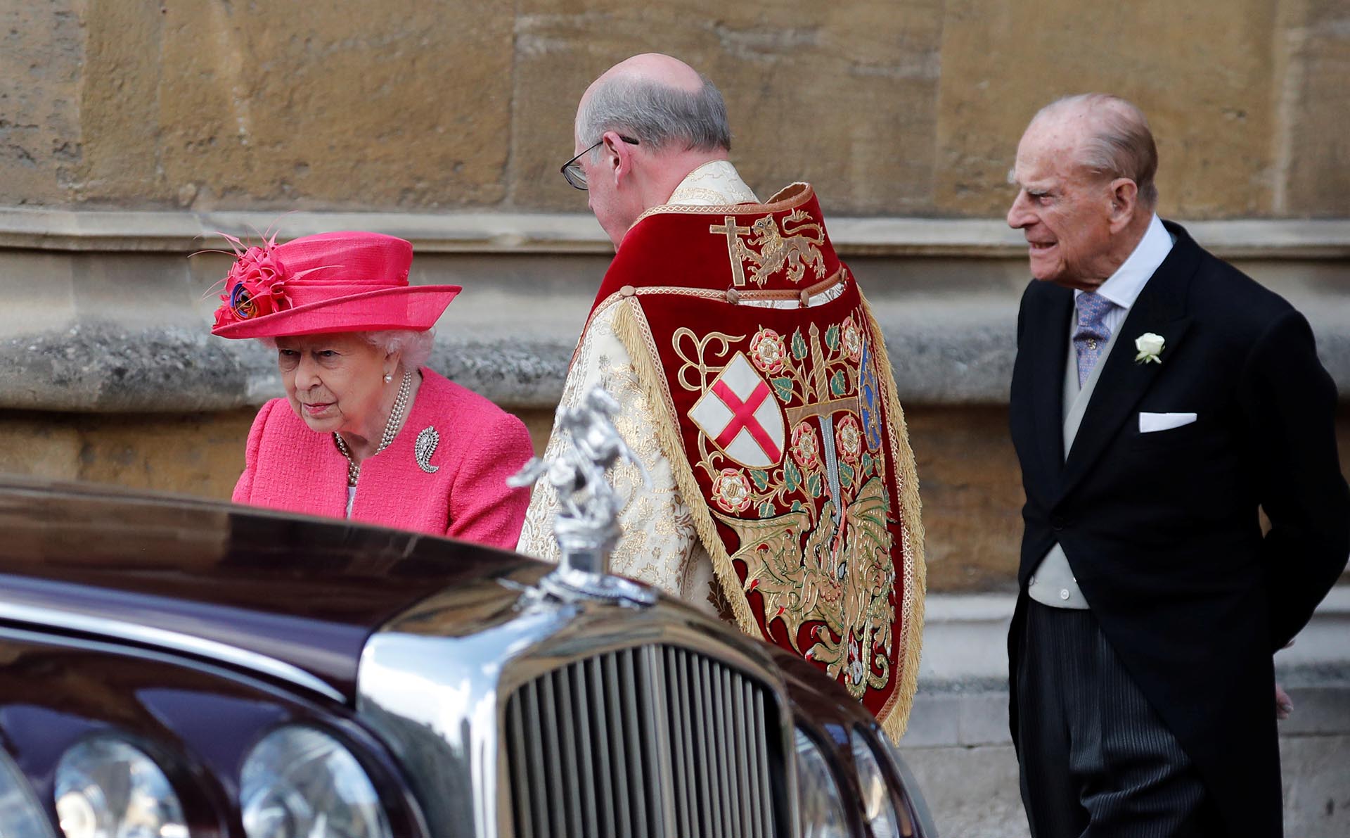 La llegada de la reina Isabel ll y su marido Felipe, duque de Edimburgo