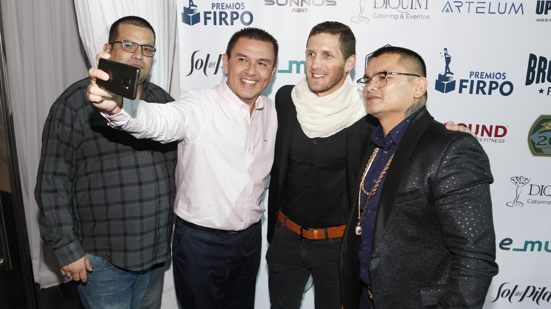 Marcos Maidana, Martín Coggi, Daniel Santibañez y “Pileta”, el primo del “Chino”