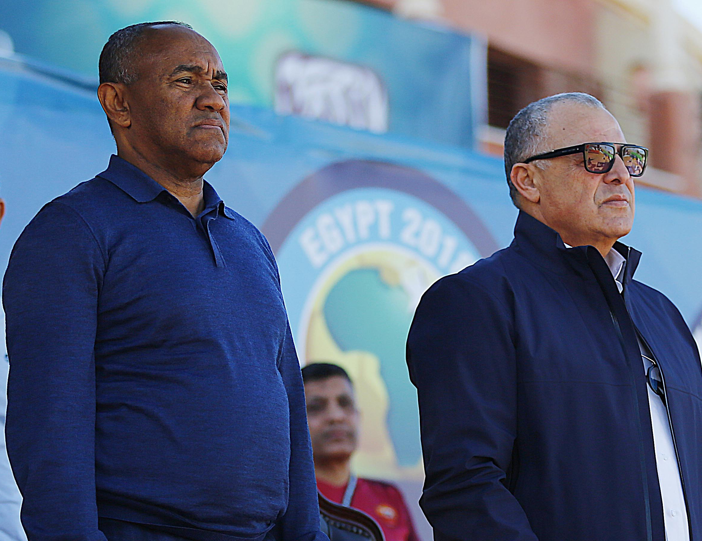 El presidente de la CAF, Ahmad Ahmad (izquierda), junto a Hany Abo Rida, presidente de la Federación egipcia (Foto: @OSSAMA ABD ELNABY)