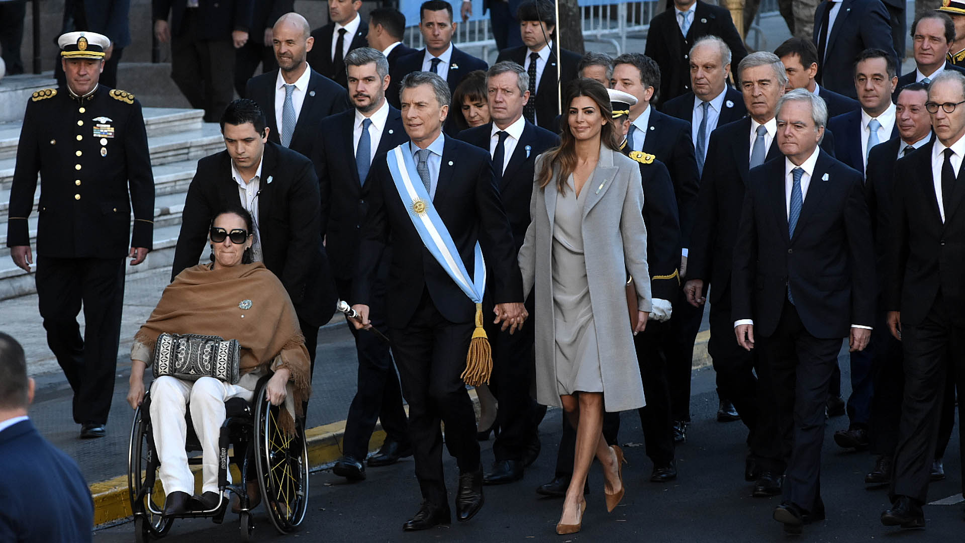 El Presidente llegando a la Catedral para participar del Tedeum (Nicolas Stulberg)