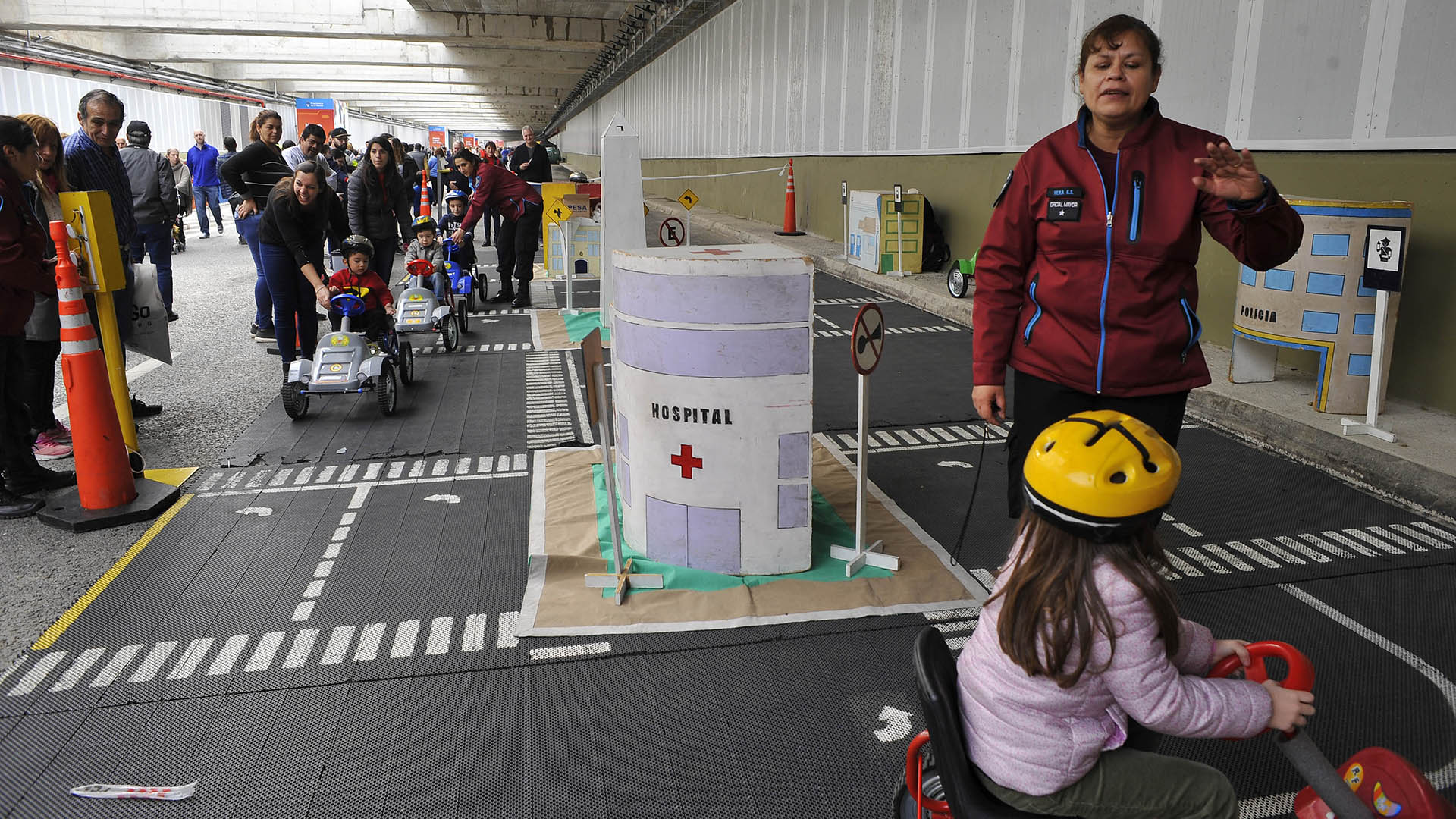 Hubo una plaza infantil donde los chicos pudieron aprender sobre seguridad vial