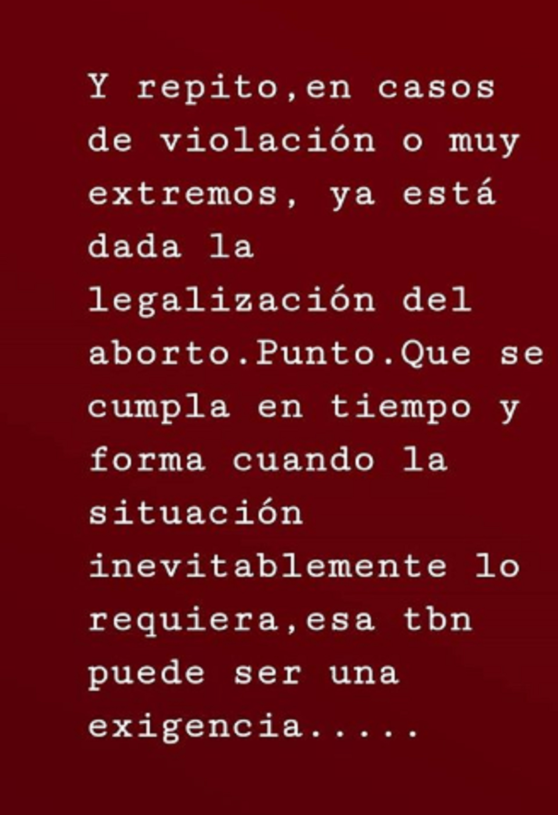 La modelo está en contra del proyecto de legalización del aborto