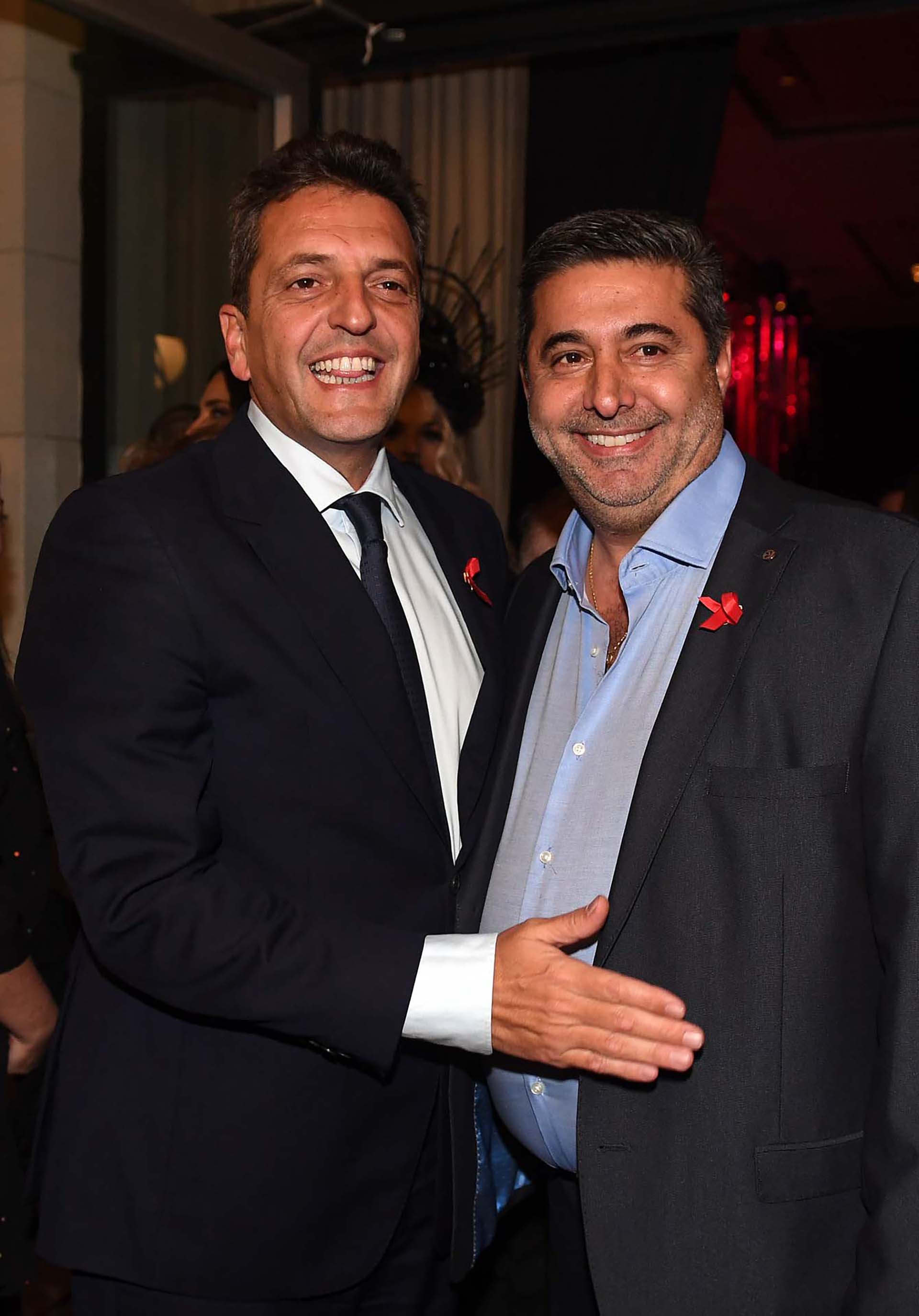 Sergio Massa y el presidente de Boca, Daniel Angelici