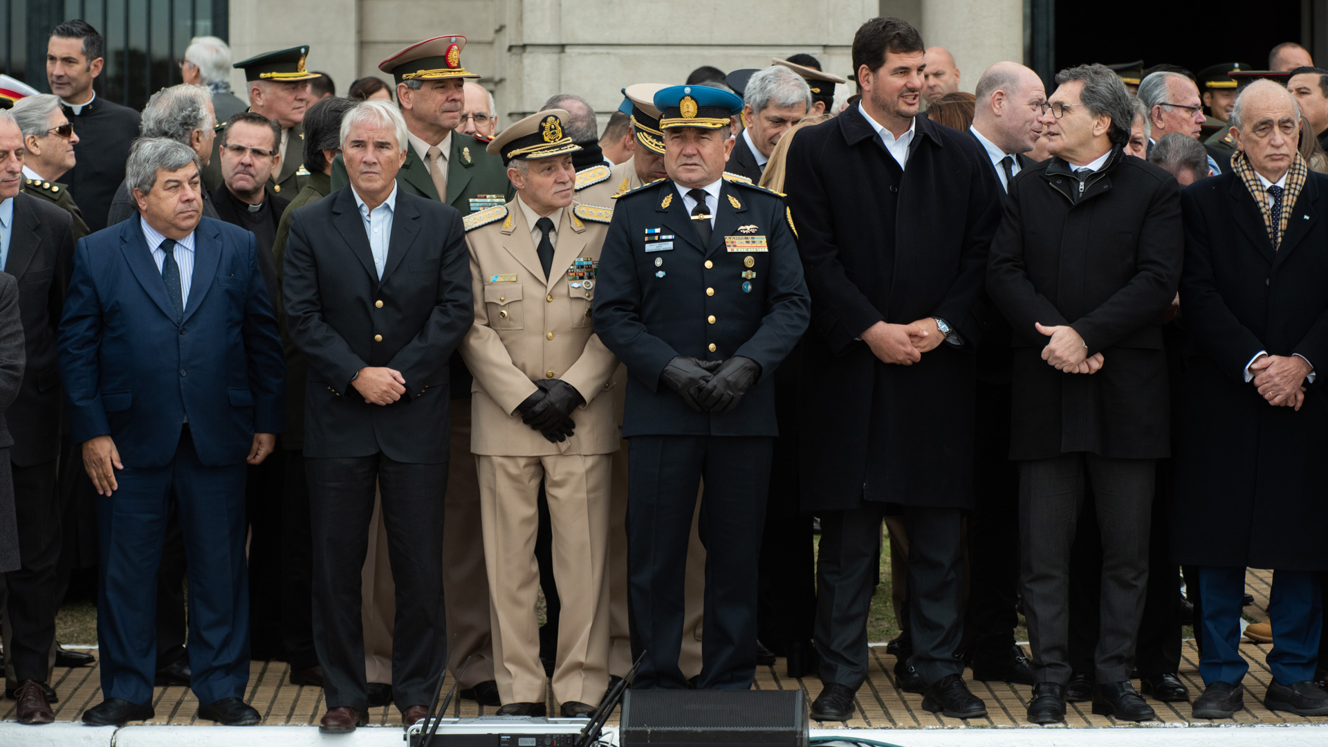 El director de Asuntos Institucionales de Infobae, Pablo Deluca, el prefecto general Hugo Alberto Illacqua, el jefe de la Policía Federal, Néstor Roncaglia, el secretario de Seguridad, Eugenio Burzaco y el secretario de Derechos Humanos, Claudio Avruj (Adrián Escandar)