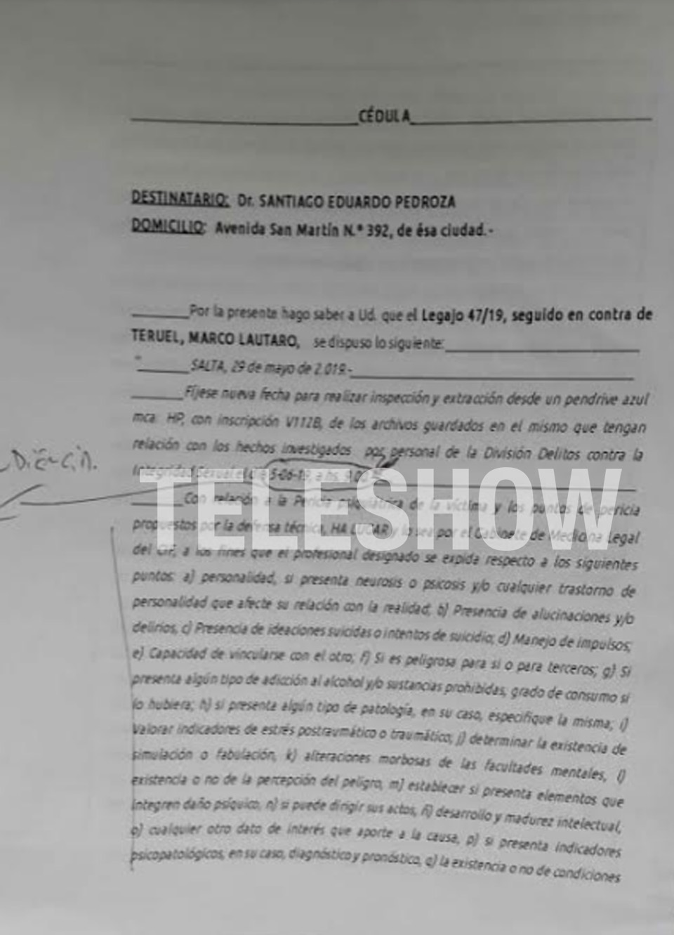 La rectificación al pedido de ampliar la declaración