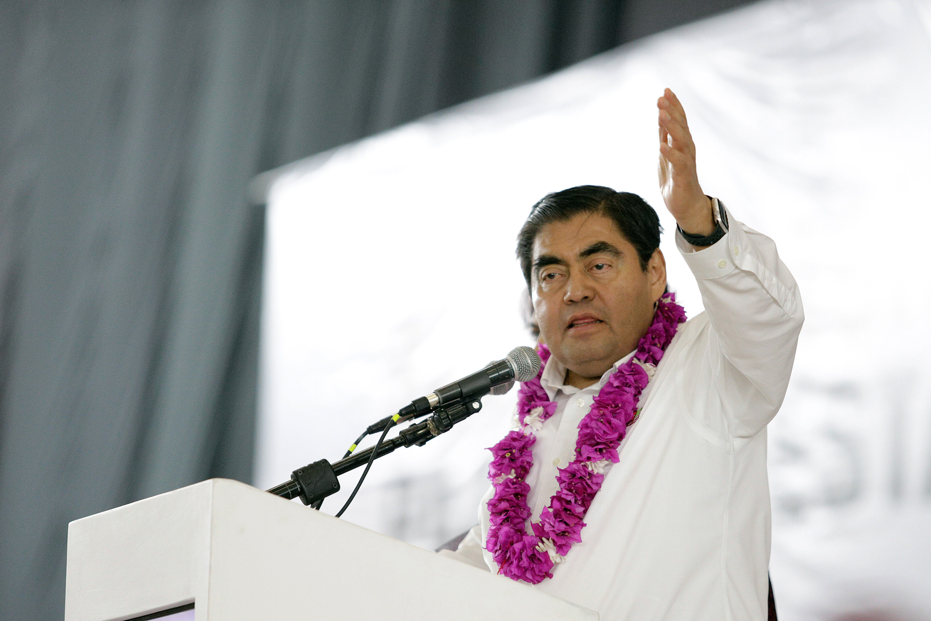 Barbosa, durante un mitin en su campaña para gobernador de Puebla (Foto: Mireya Novo/ Cuartoscuro)