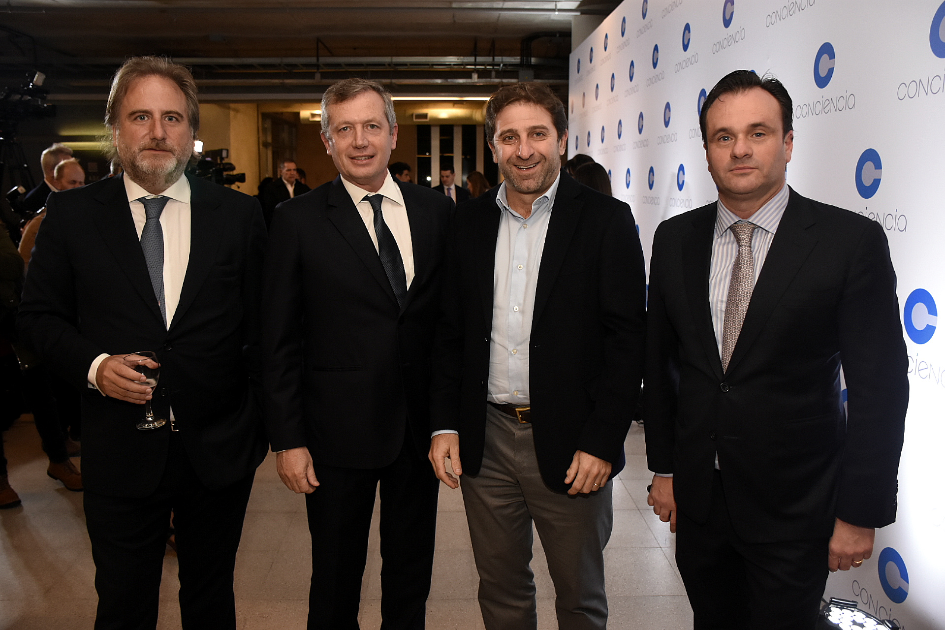 Tato Lanusse, Emilio Monzó, Fernando Straface y Juan Pablo Maglier, director de Relaciones Institucionales de La Rural