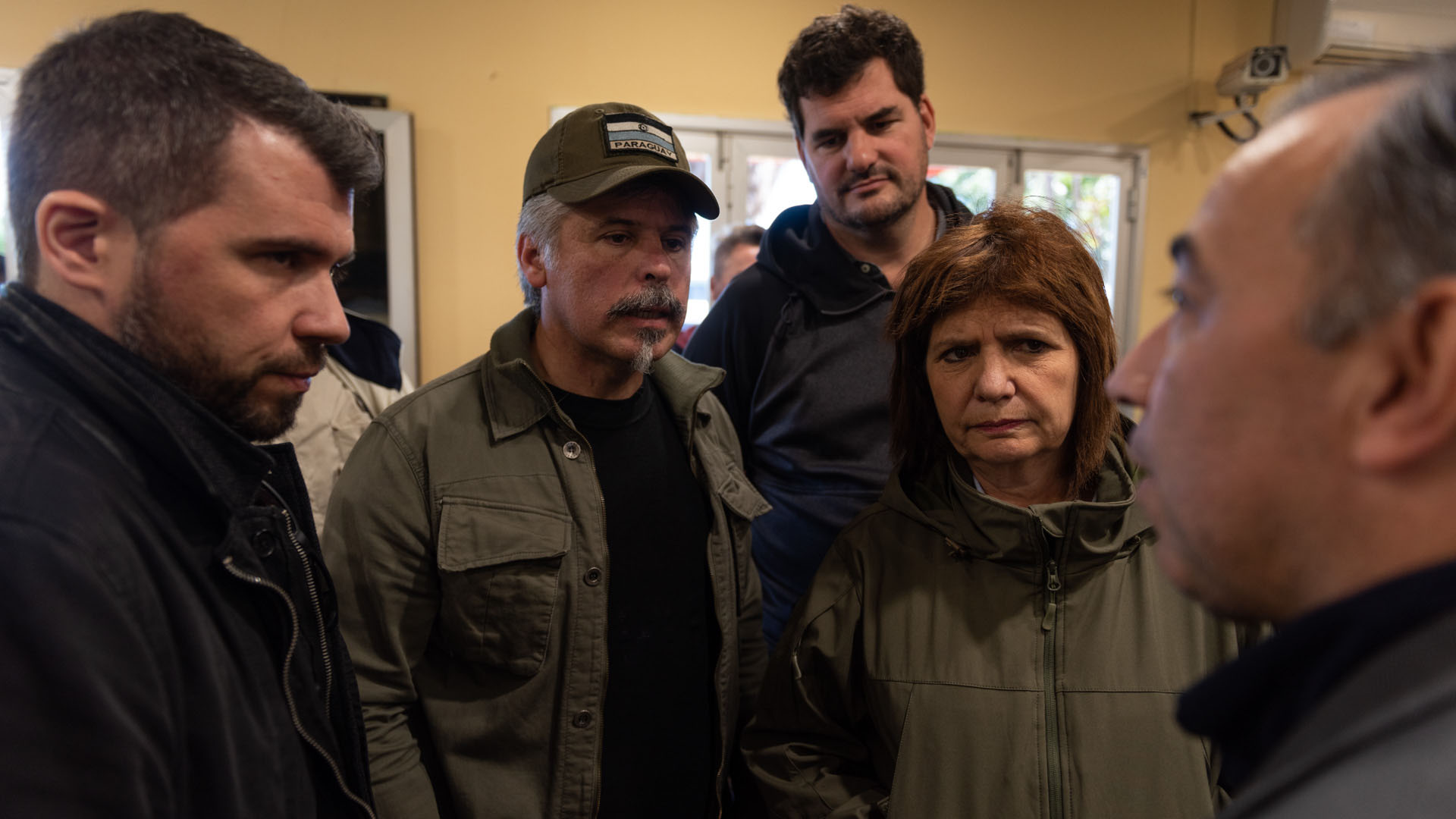 Bullrich, Burzaco y Arnaldo Giuzzio, ministro y jefe de la SENAD paraguaya.