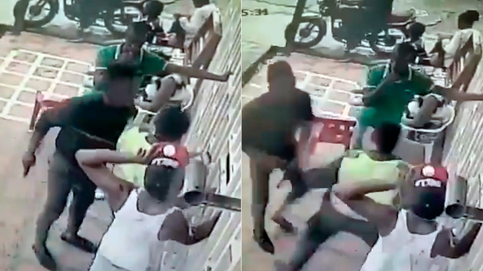 El uniformado veía su celular cuando fue sorprendido por el hombre.
