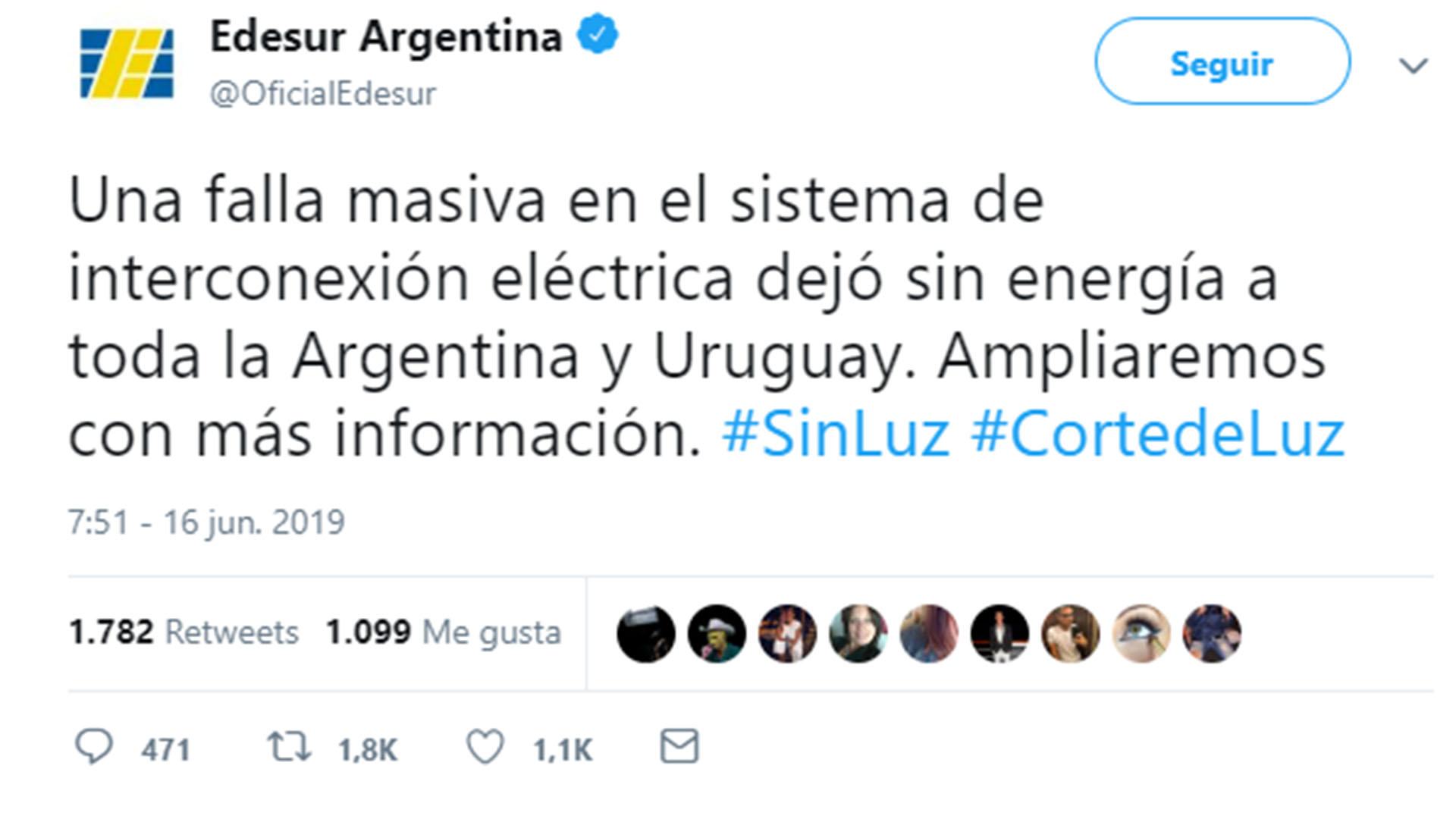 Histórico apagón en Argentina: el país entero sin luz - Infobae