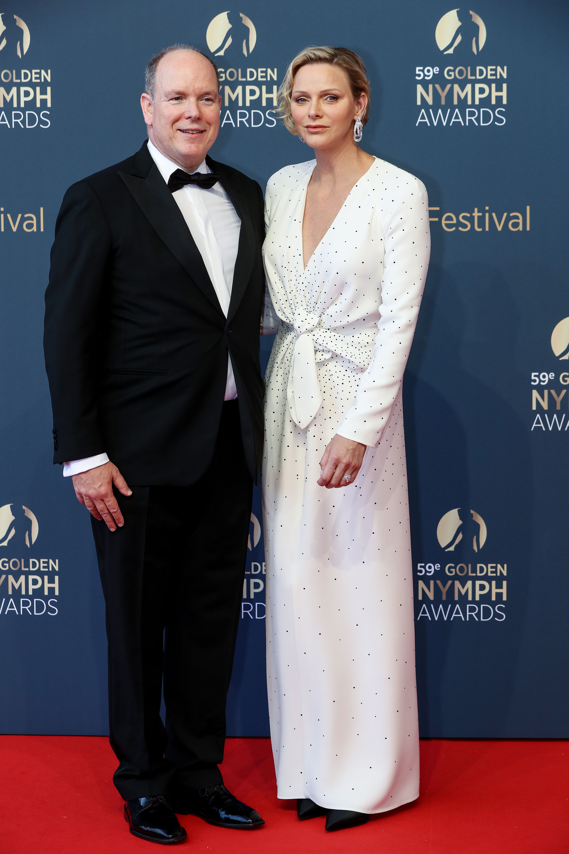 Alberto y Charlene de Mónaco en la ceremonia de clausura del Festival de Televisión de Monte Carlo